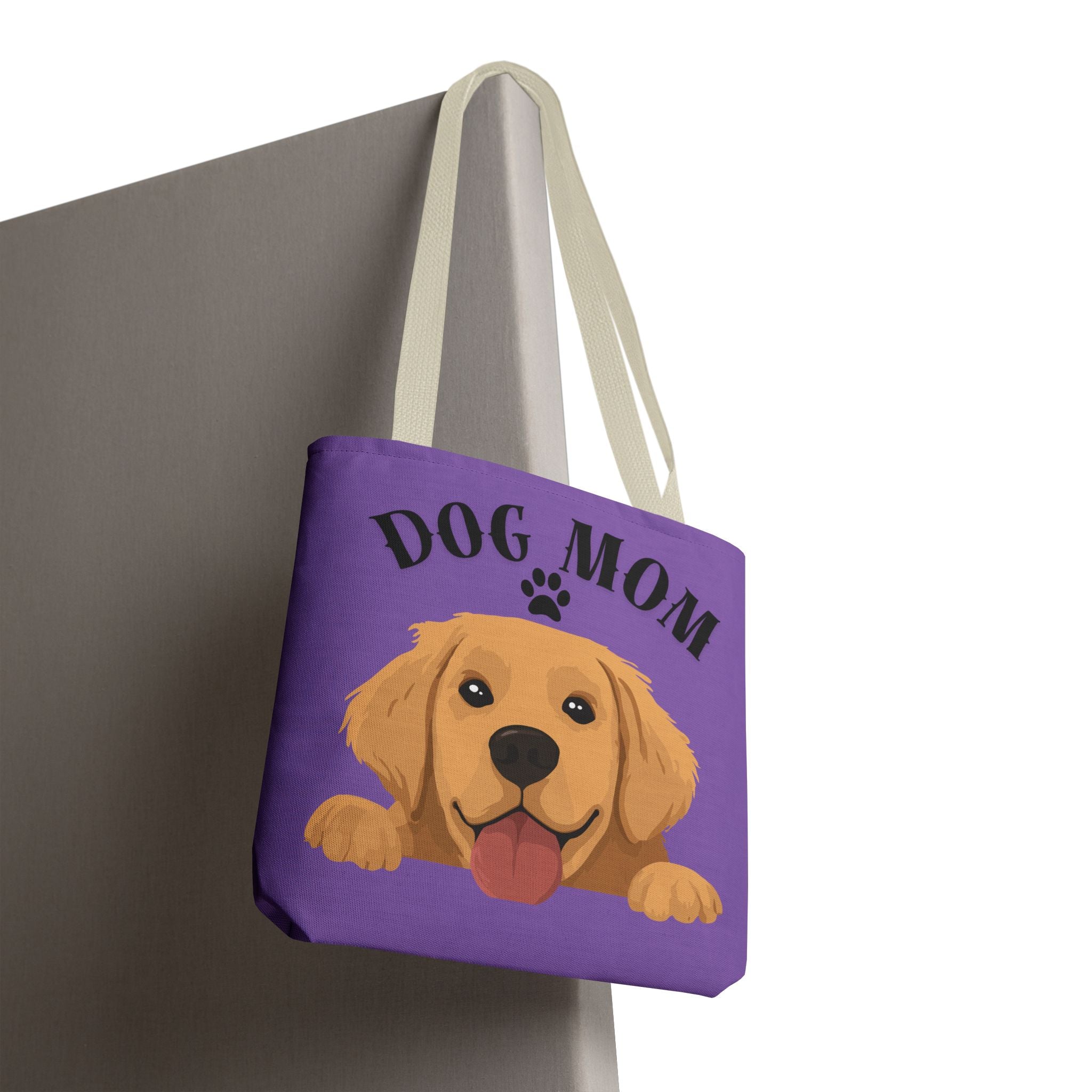 Dog Mom Tote Bag — Cute Golden Retriever Paw Print All-Over-Print Tote