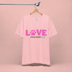 Love Dog Mom T-Shirt — Pink Paw Graphic Tee