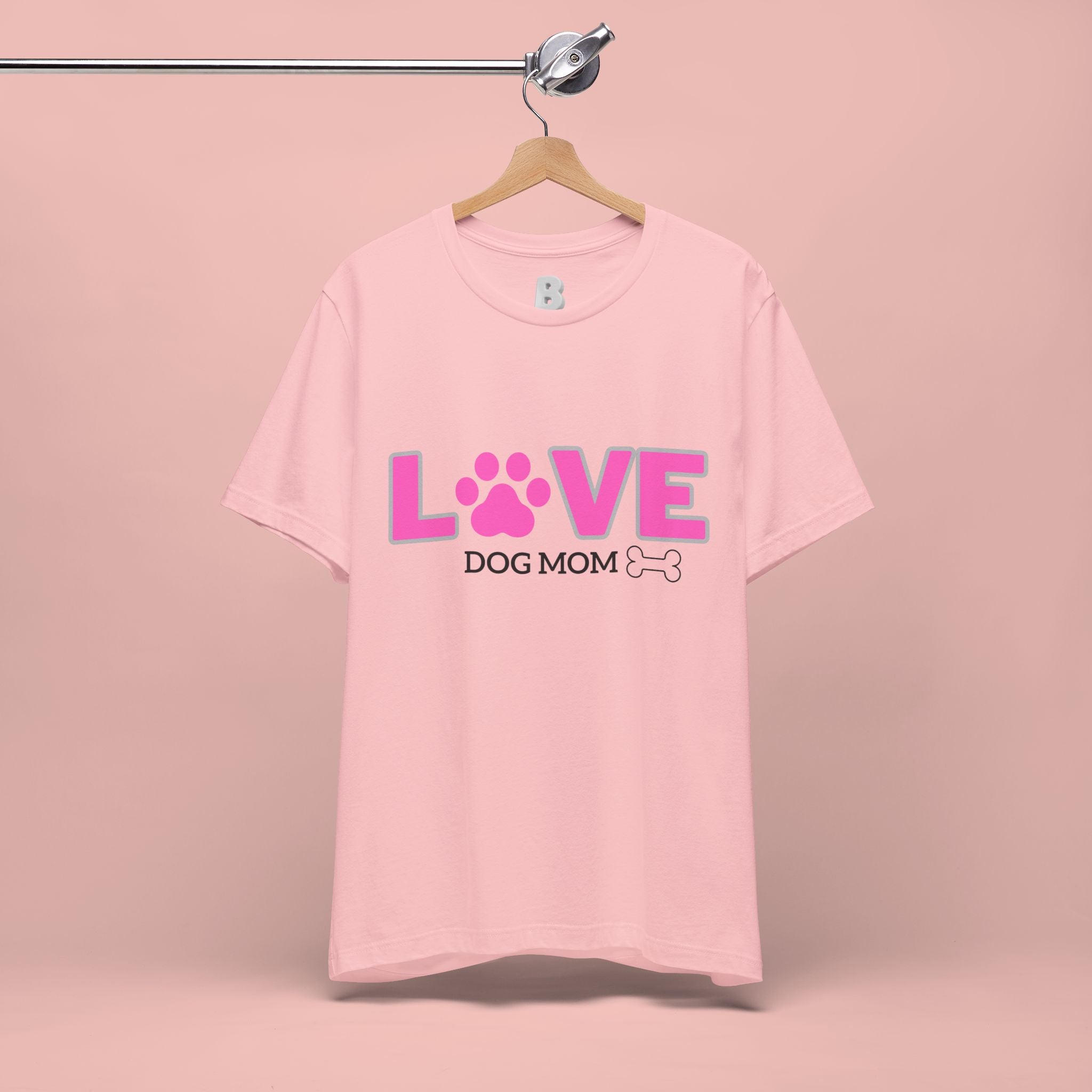 Love Dog Mom T-Shirt — Pink Paw Graphic Tee