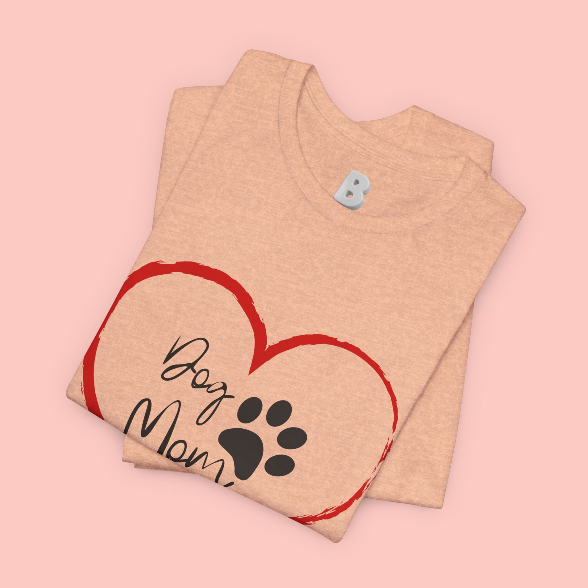 Dog Mom Heart Paw T‑Shirt