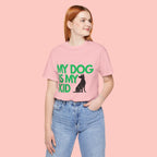 My Dog Is My Kid T-Shirt — Funny Pet Mom/Dad Tee with Sitting Dog Graphic