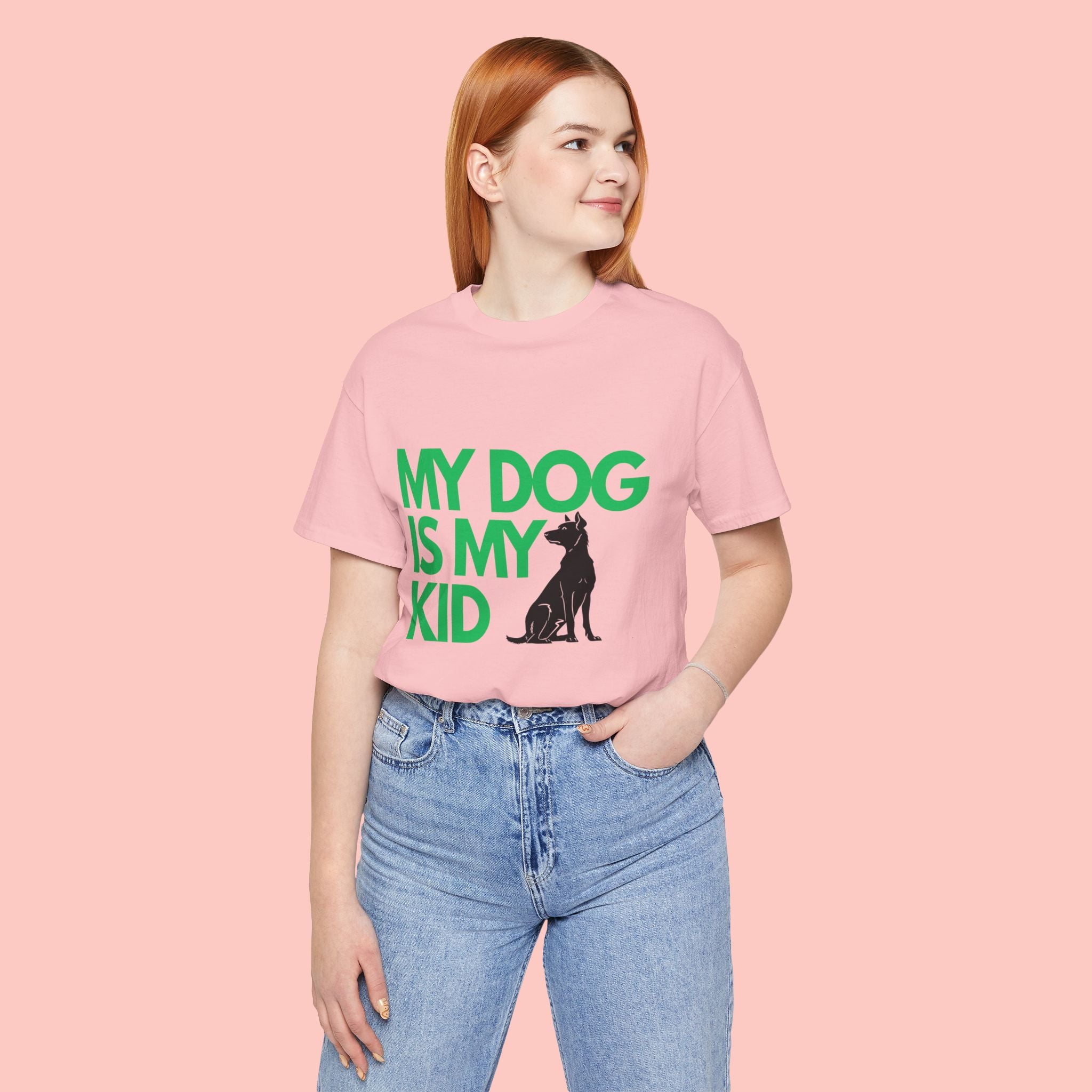 My Dog Is My Kid T-Shirt — Funny Pet Mom/Dad Tee with Sitting Dog Graphic