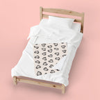 Paw Heart Velveteen Plush Blanket — Soft Cozy Pet Lover Throw