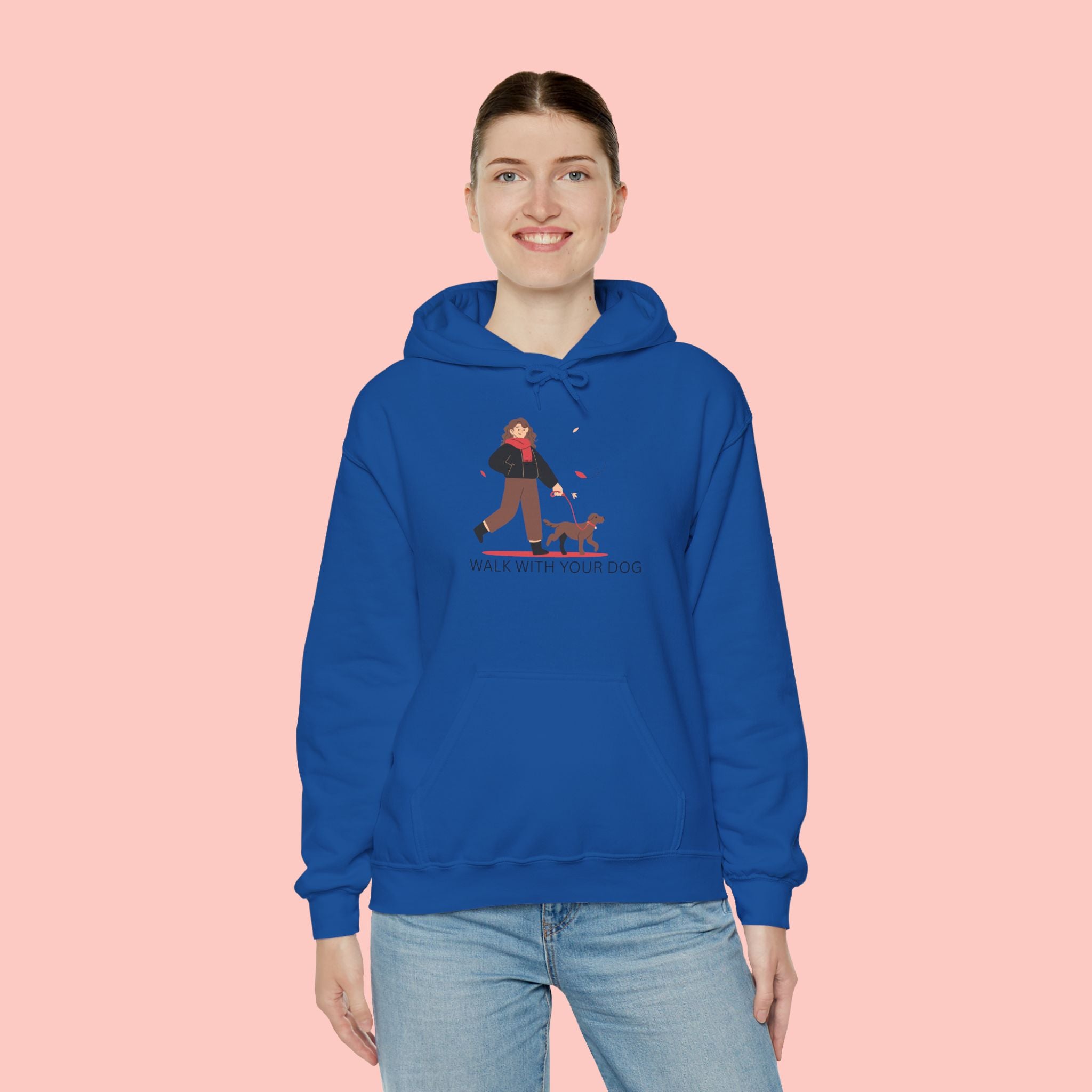 Dog Walk Hoodie — "Walk With Your Dog" Cozy Pet Lover Sweatshirt