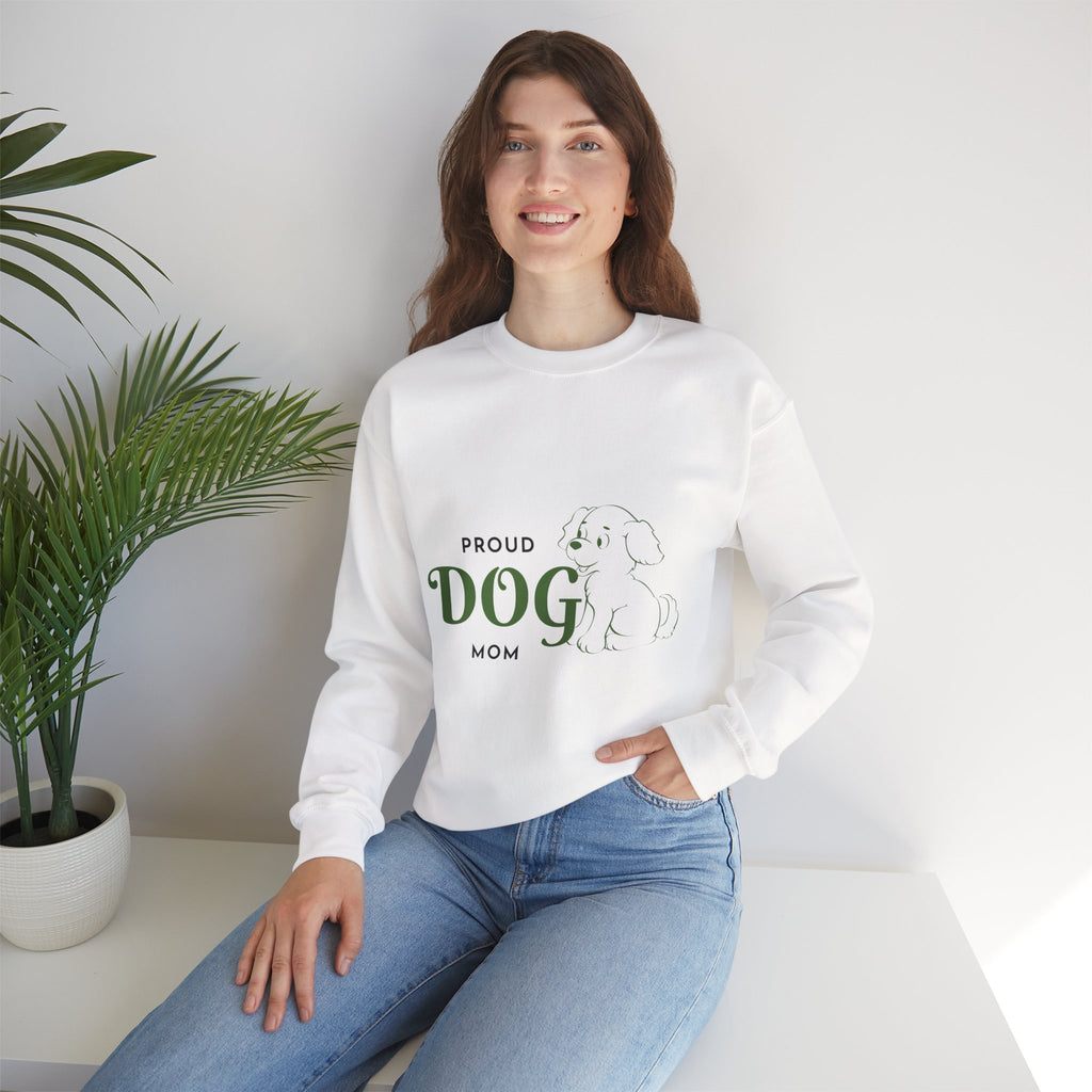 Proud Dog Mom Sweatshirt – Cute Dog Outline Crewneck for Pet Lovers