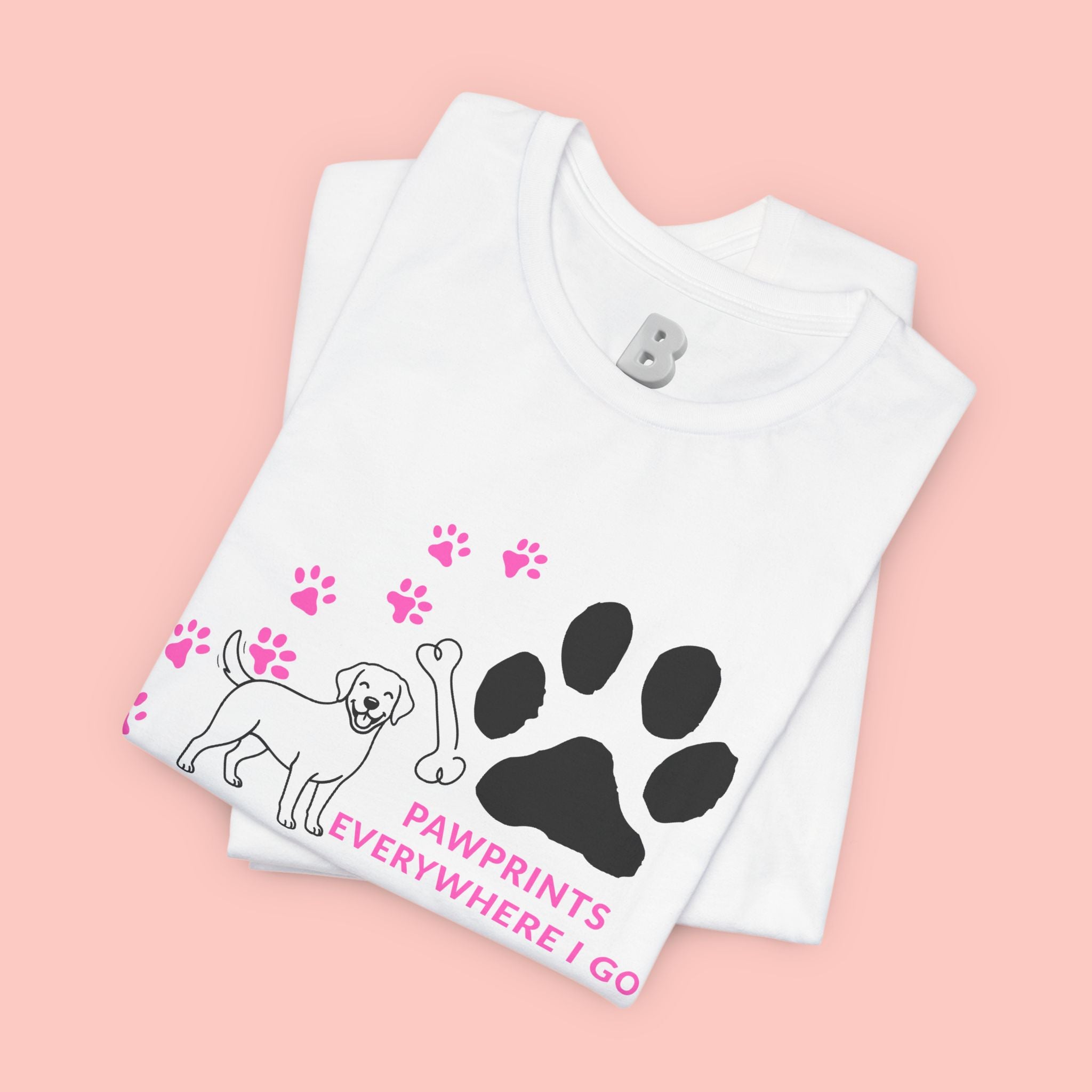 Dog Pawprint T-Shirt — "Pawprints Everywhere I Go" Cute Pet Lover Tee
