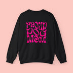 Proud Dog Mom Crewneck Sweatshirt — Retro Pink Graphic