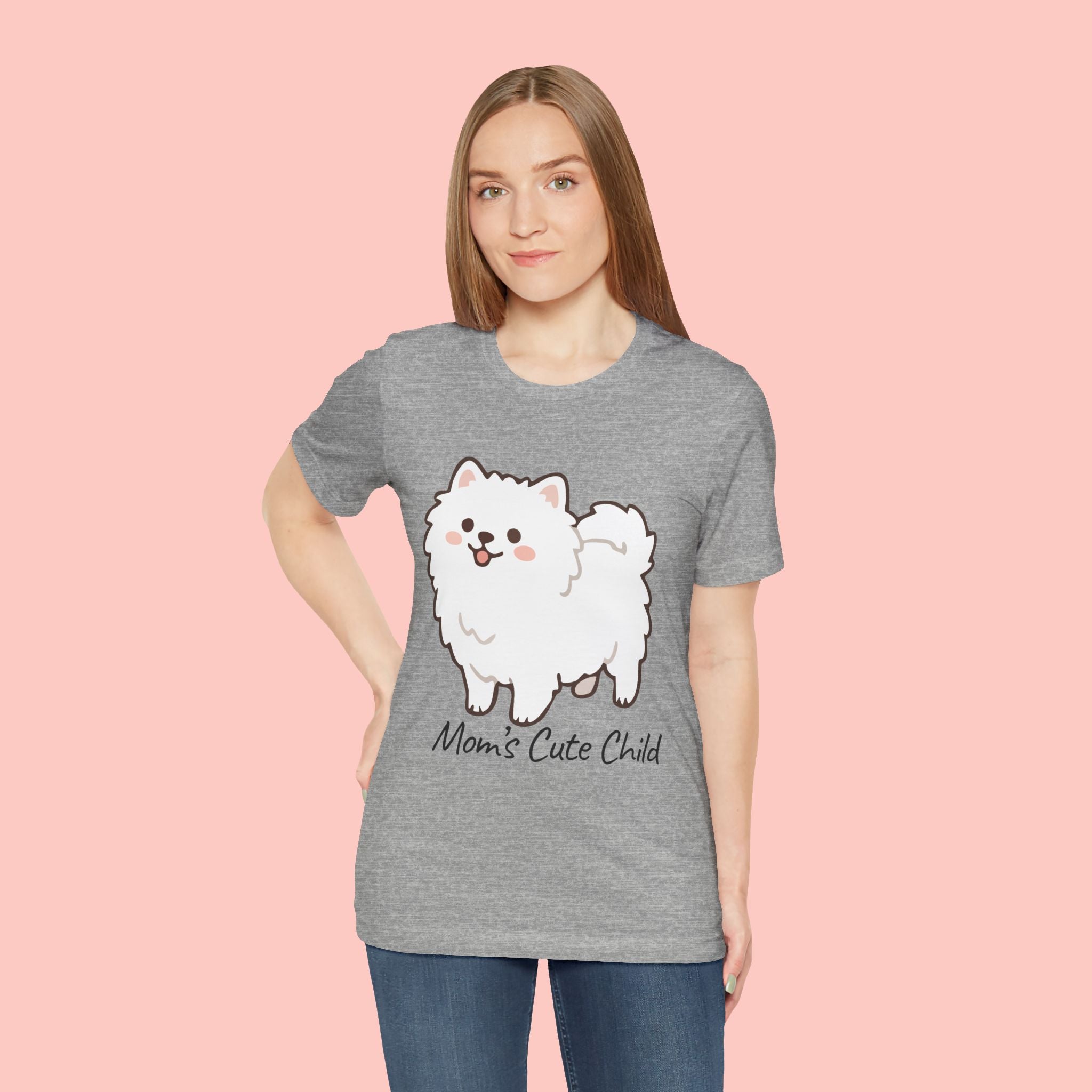 Cute Fluffy Pomeranian Tee — "Mom's Cute Child" Dog T-Shirt