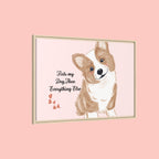Framed Canvas Print — "First My Dog, Then Everything Else" Corgi Wall Art