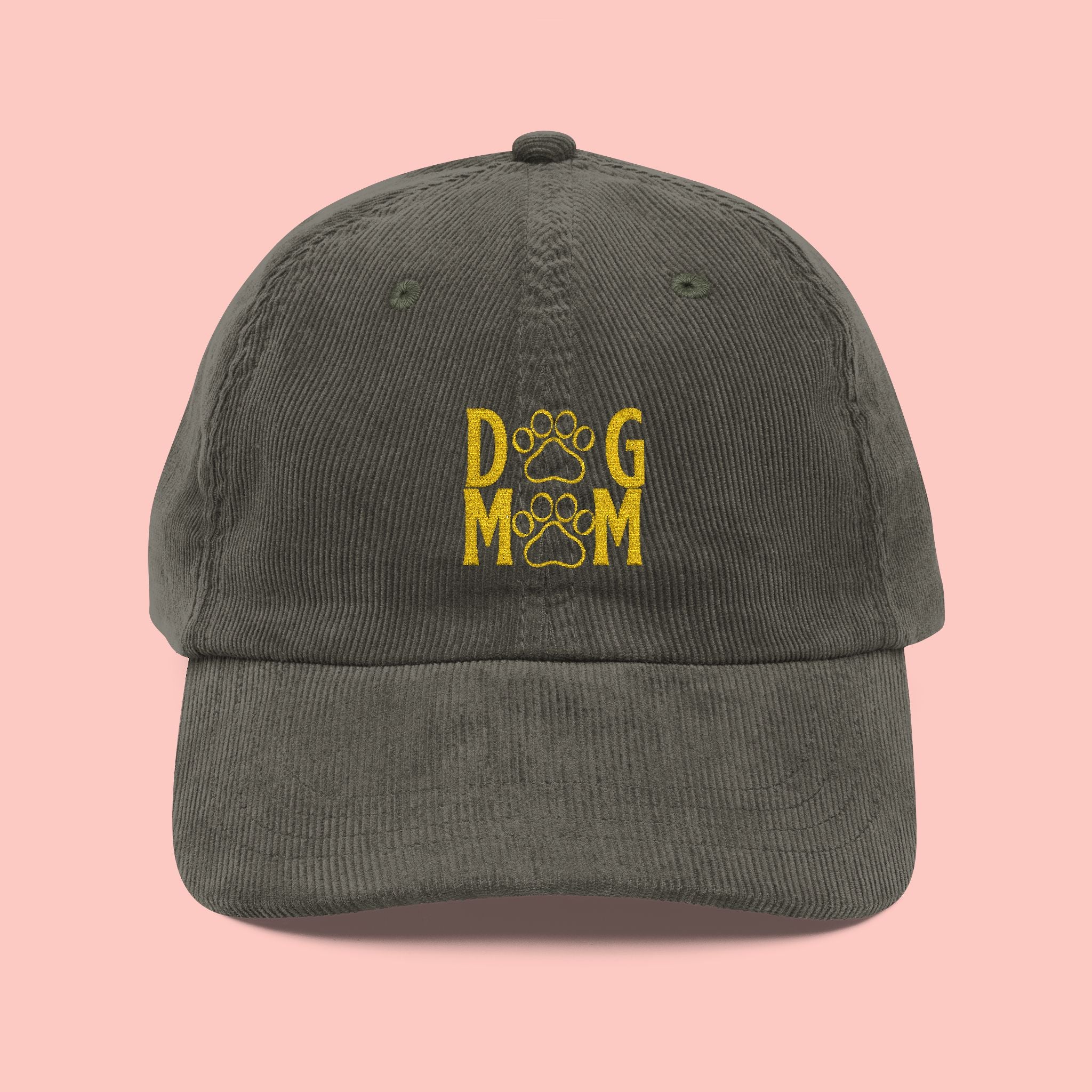 Corduroy Dog Mom Embroidered Cap — Vintage Pet Lover Baseball Hat