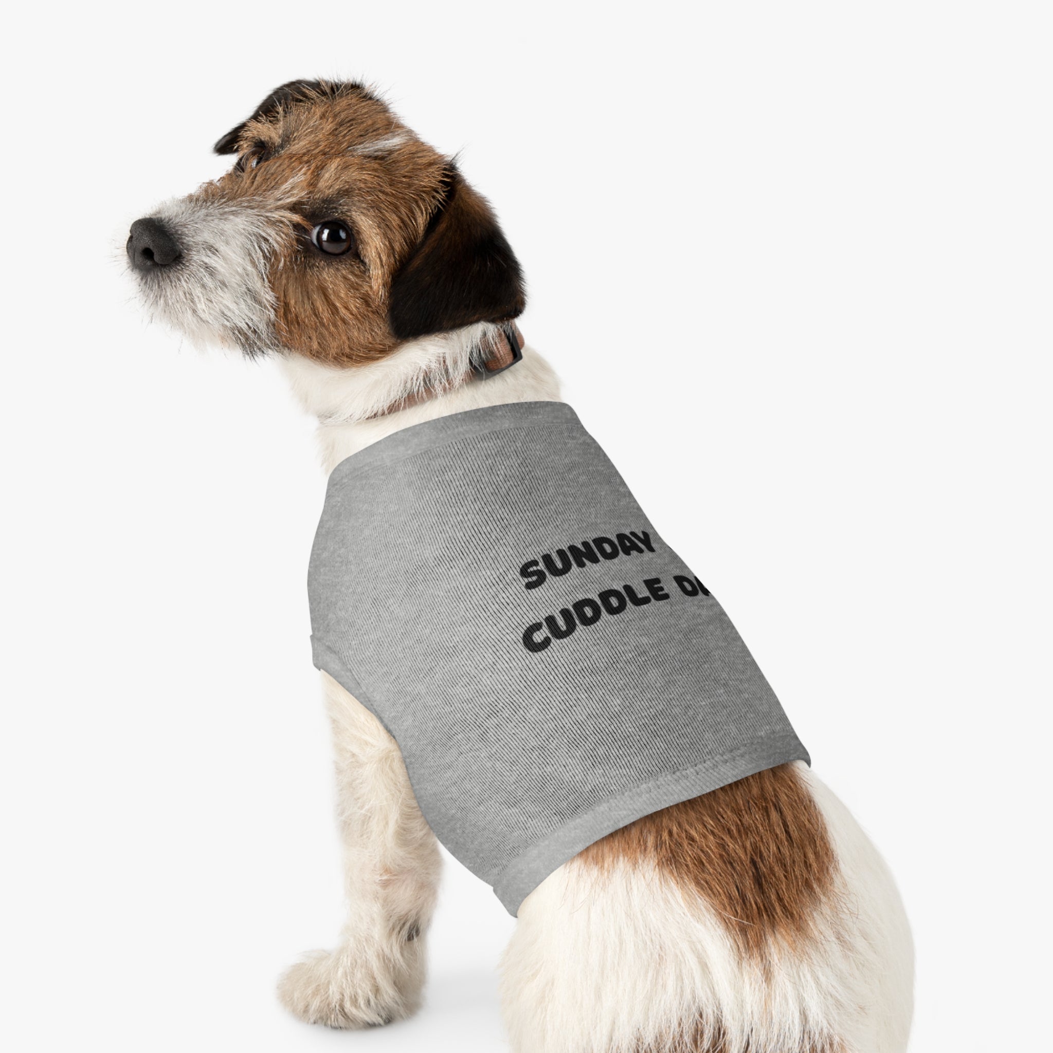 Pet Tank Top – "Sunday = Cuddle Day" Cozy Dog & Cat Tee