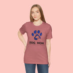 Dog Mom T-Shirt – Blue Paw Graphic "Dog Mom: It's Not a Hobby, It's a Lifestyle"