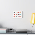 Holiday Dogs Canvas Wall Art — Cute Dachshund, Pug & Mixed Breeds in Winter Sweaters