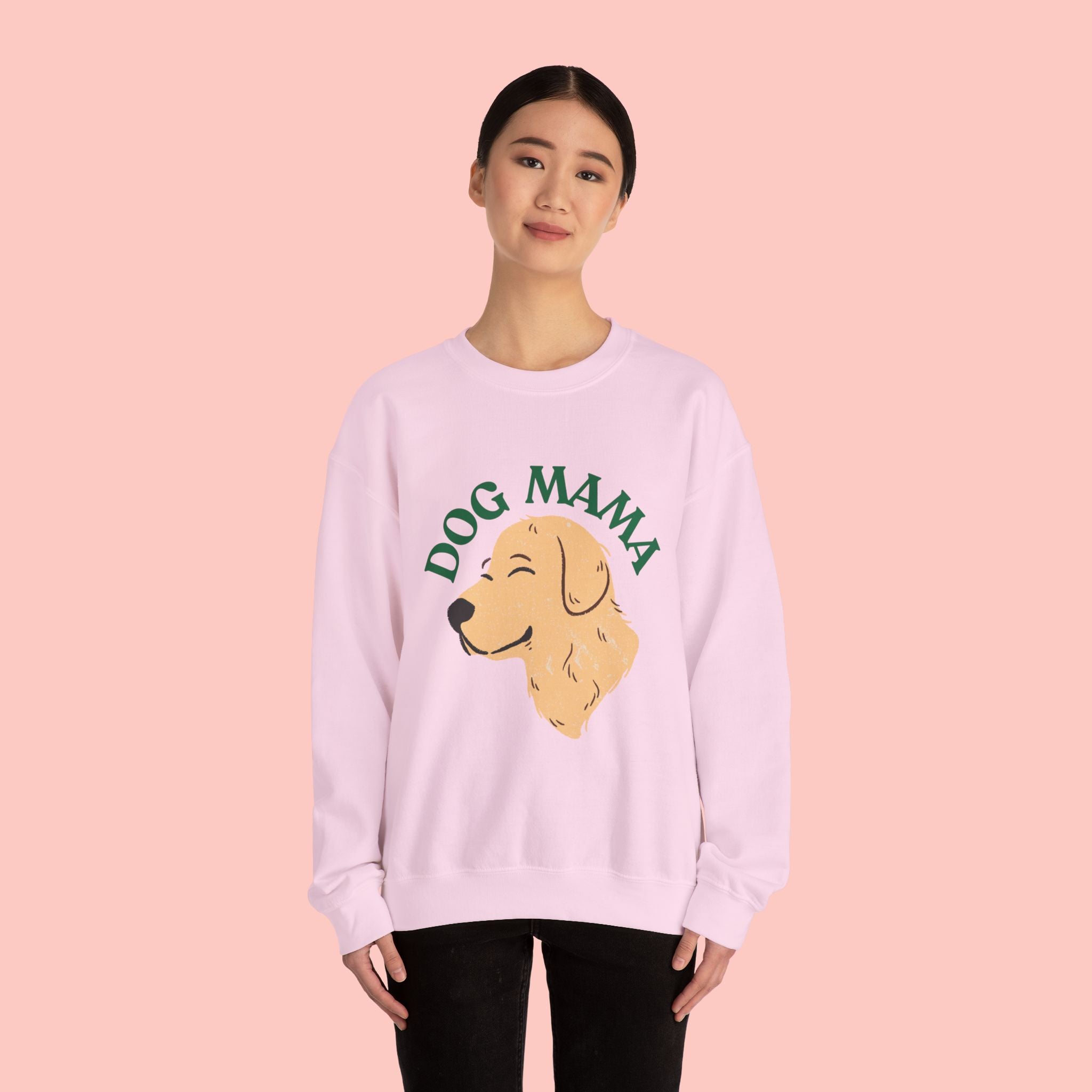 Dog Mama Crewneck Sweatshirt – Cute Golden Retriever Design