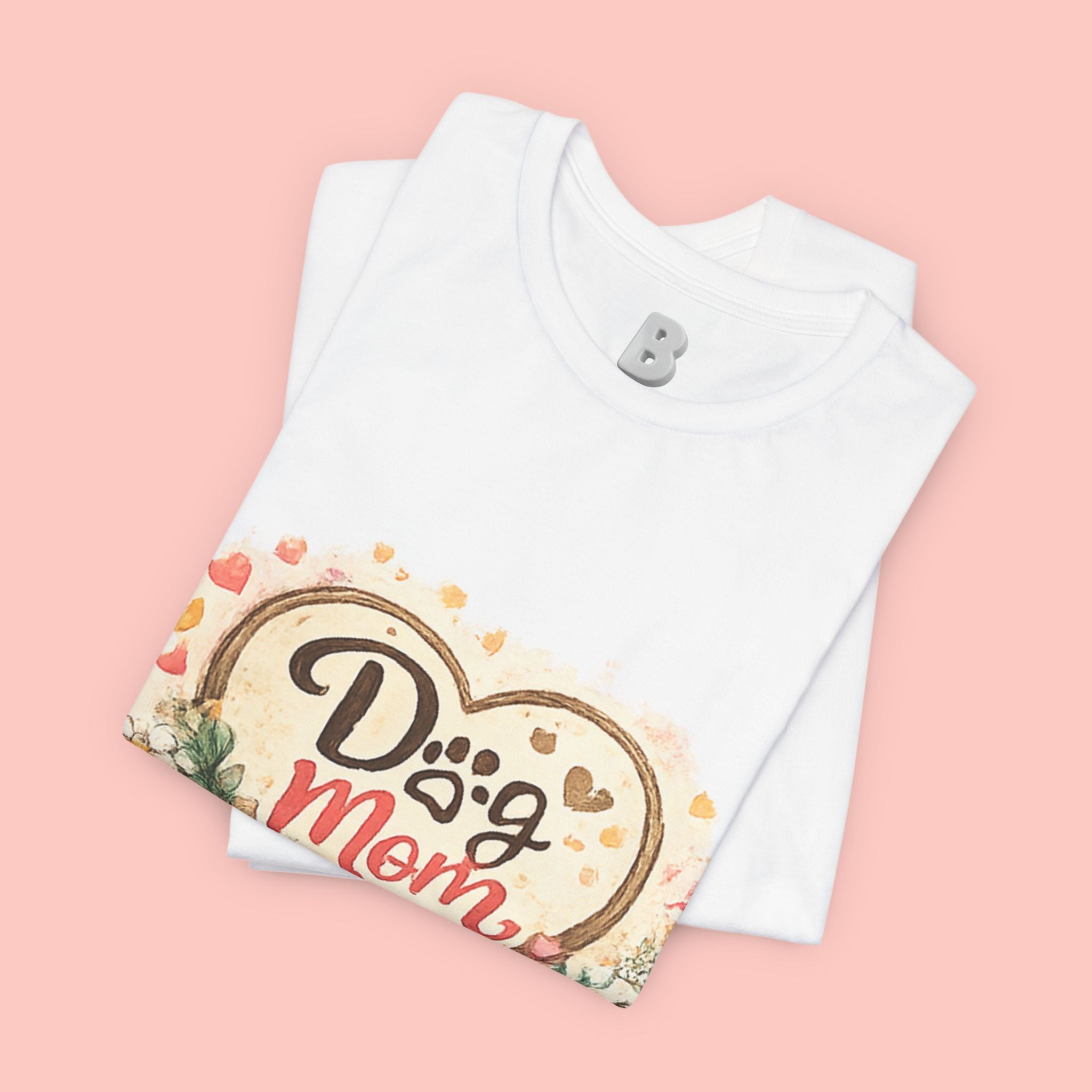 Dog Mom T-Shirt – Floral Heart Paw Design