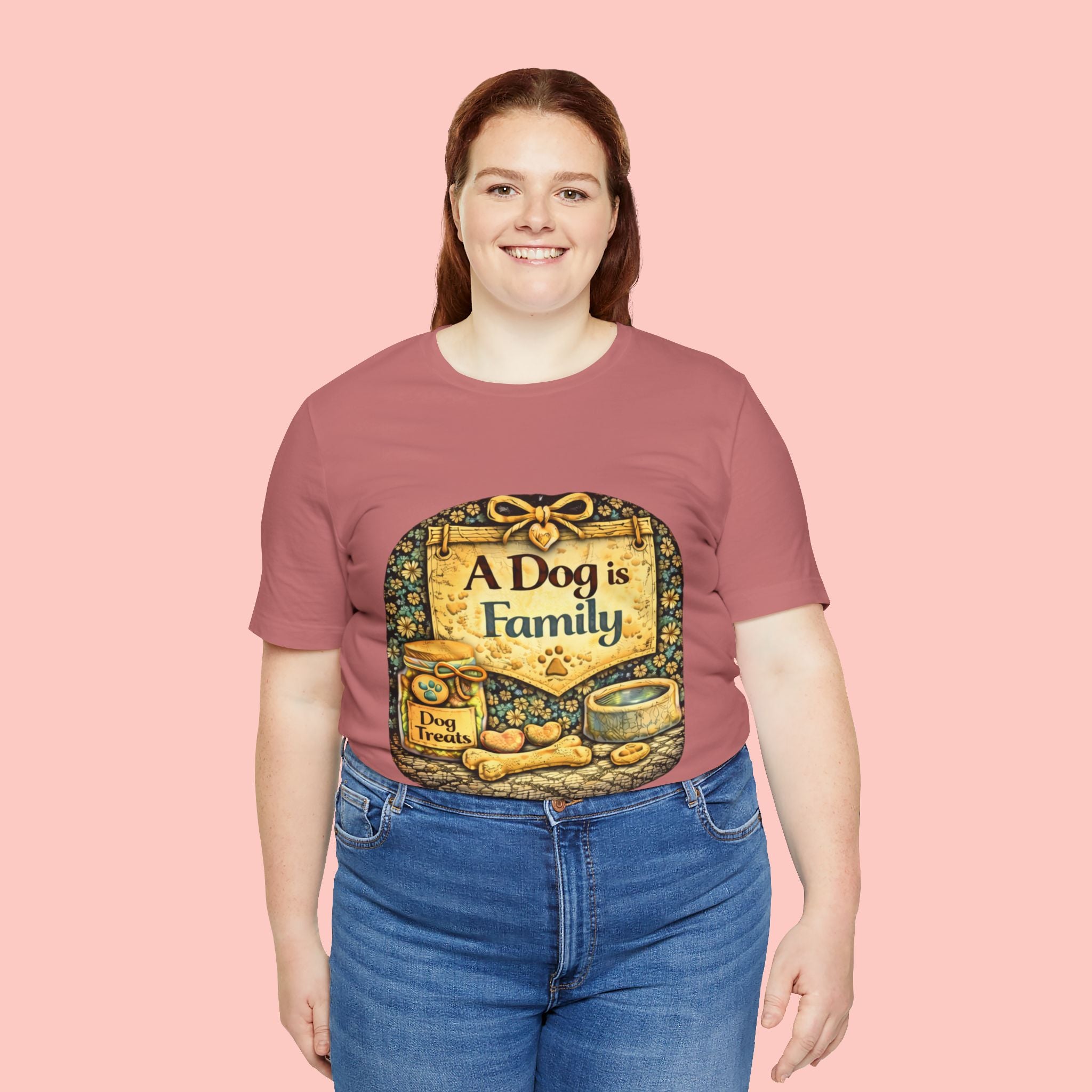A Dog Is Family T-Shirt - Vintage Pet Lover Tee
