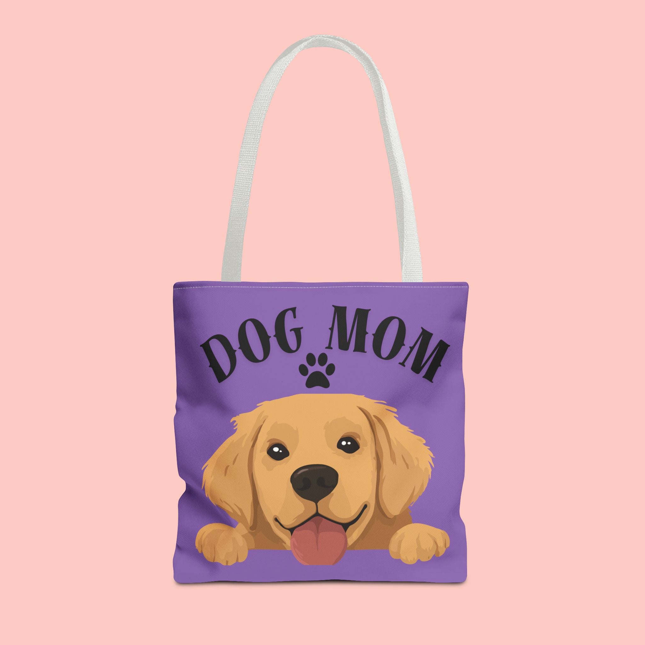 Dog Mom Tote Bag — Cute Golden Retriever Paw Print All-Over-Print Tote