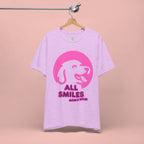 All Smiles Mom's Rules T-Shirt — Cute Pink Dog Graphic Tee for Moms & Pet Lovers