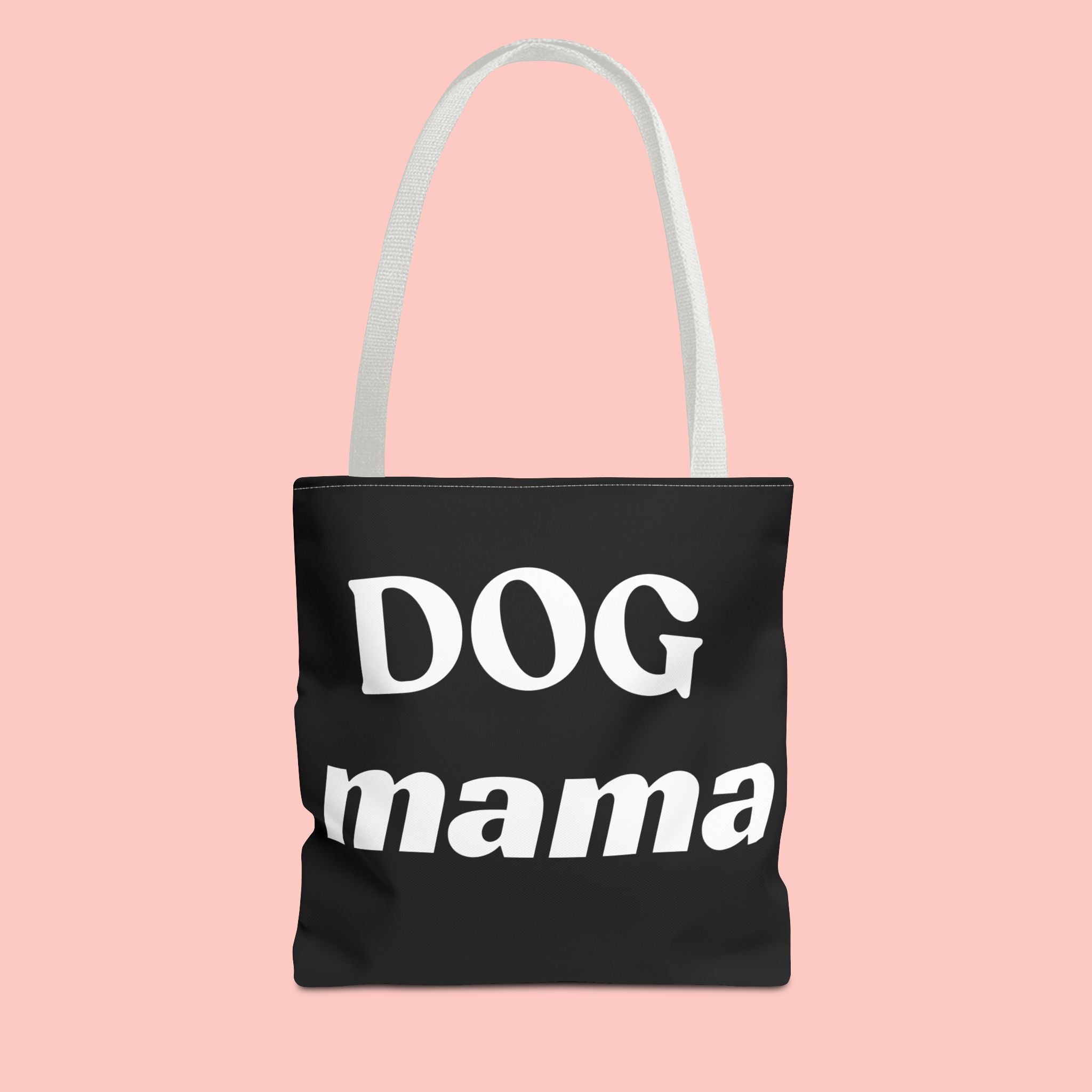Dog Mama Tote Bag — Black Canvas Pet Lover Tote
