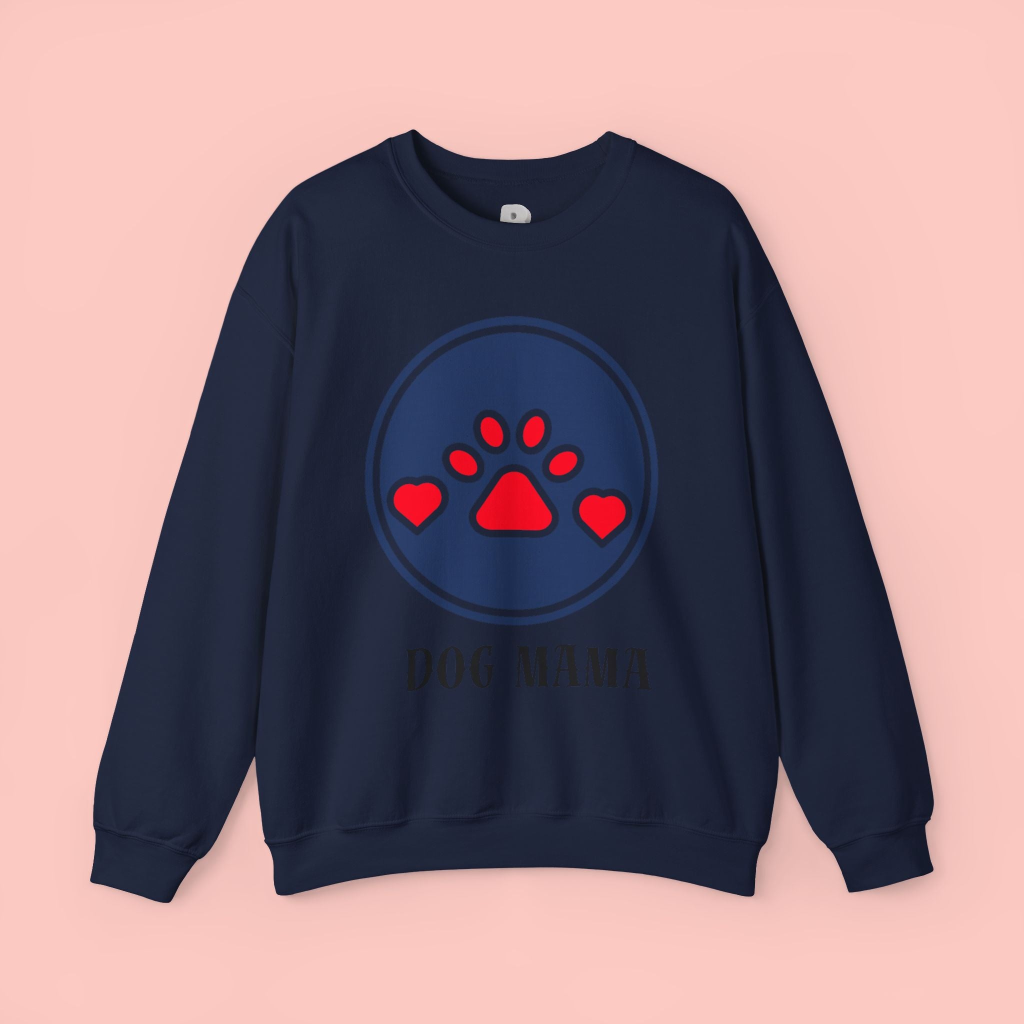 Dog Mama Crewneck Sweatshirt — Cute Paw Print Graphic for Dog Lovers