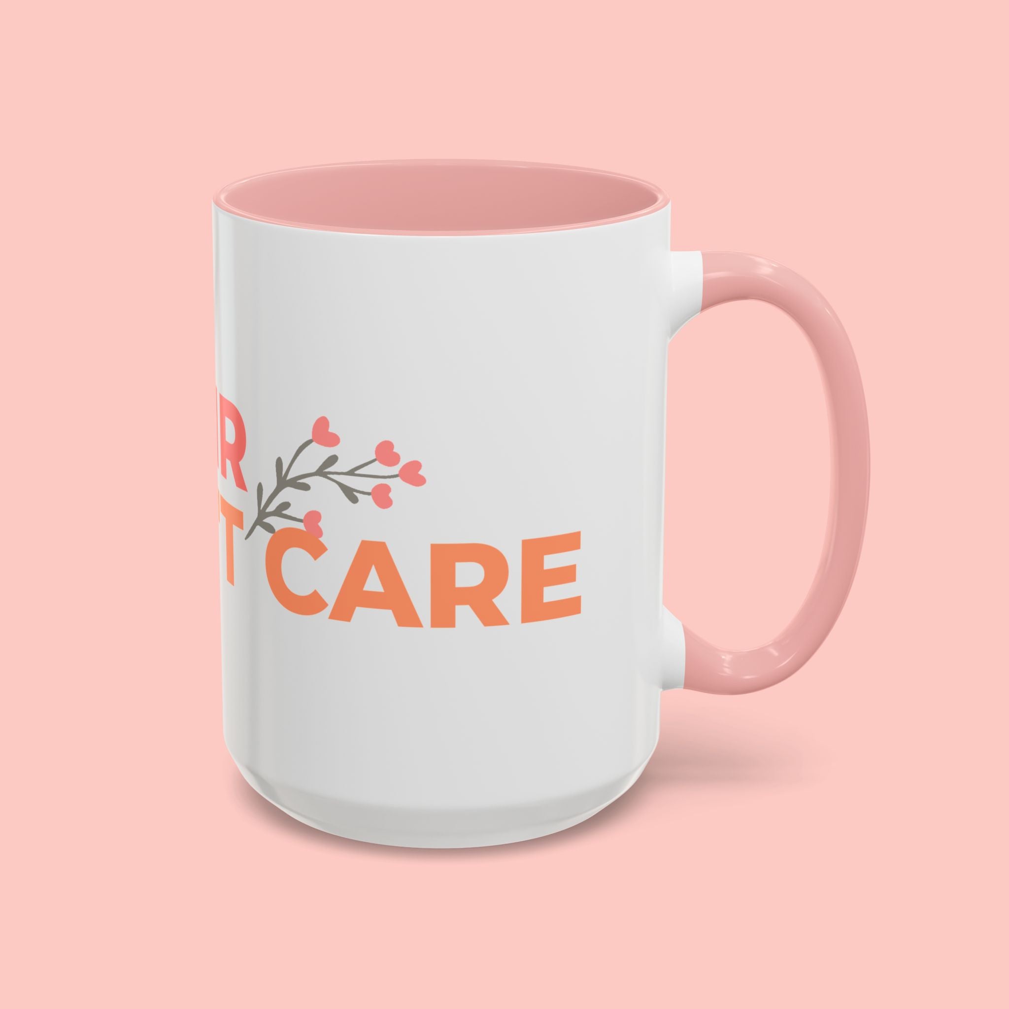 Accent Coffee Mug - "Growing Hair I Don't Care" Floral Script Coffee Mug