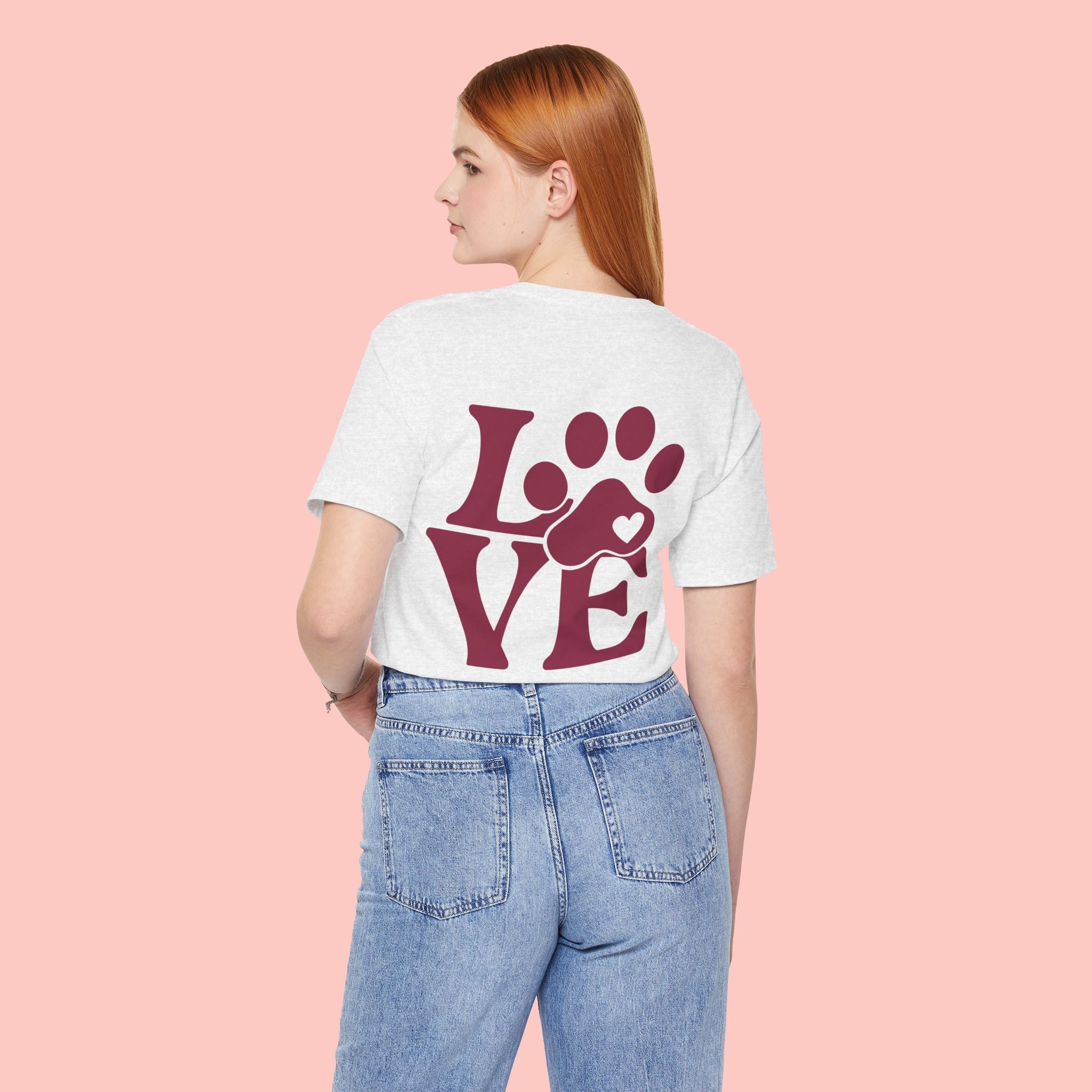 Dog Paw "LOVE" Tee - Pet Lover Graphic T-Shirt