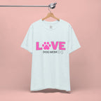 Love Dog Mom T-Shirt — Pink Paw Graphic Tee