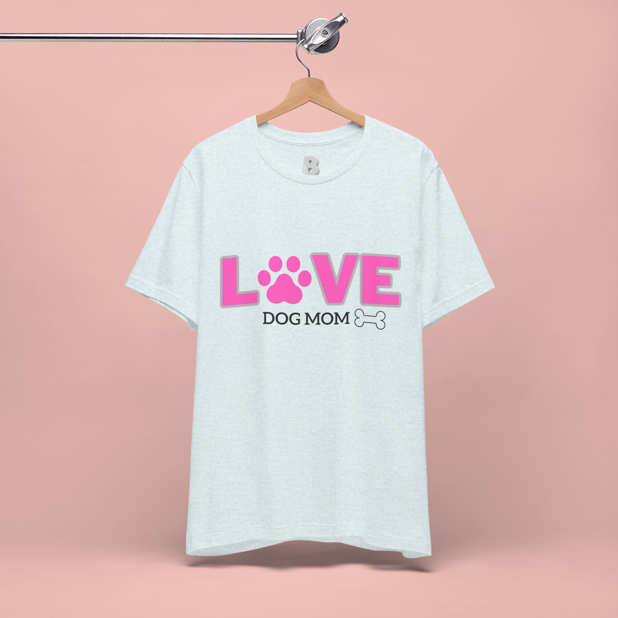 Love Dog Mom T-Shirt — Pink Paw Graphic Tee