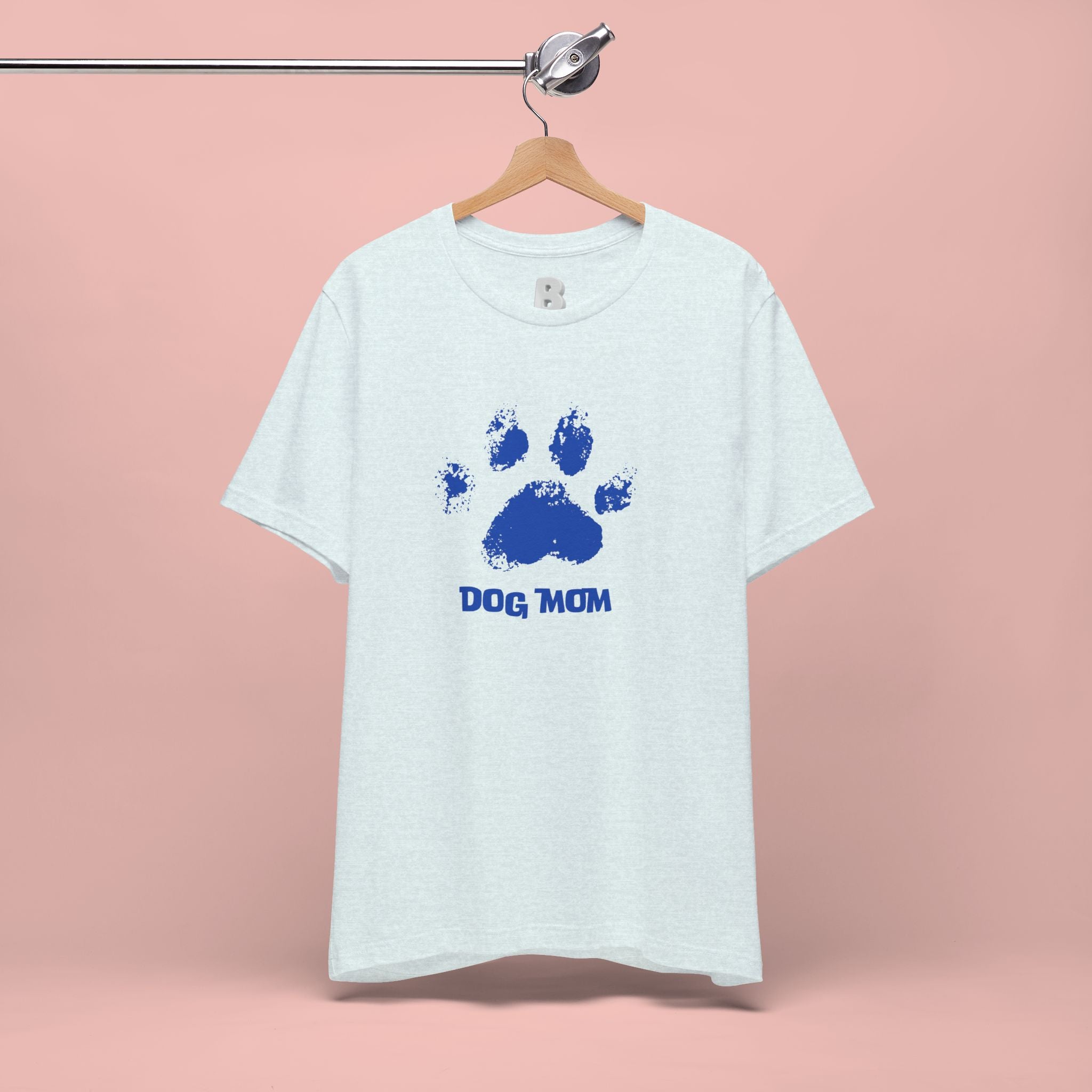 Dog Mom Paw Print T-Shirt — Distressed Blue Design