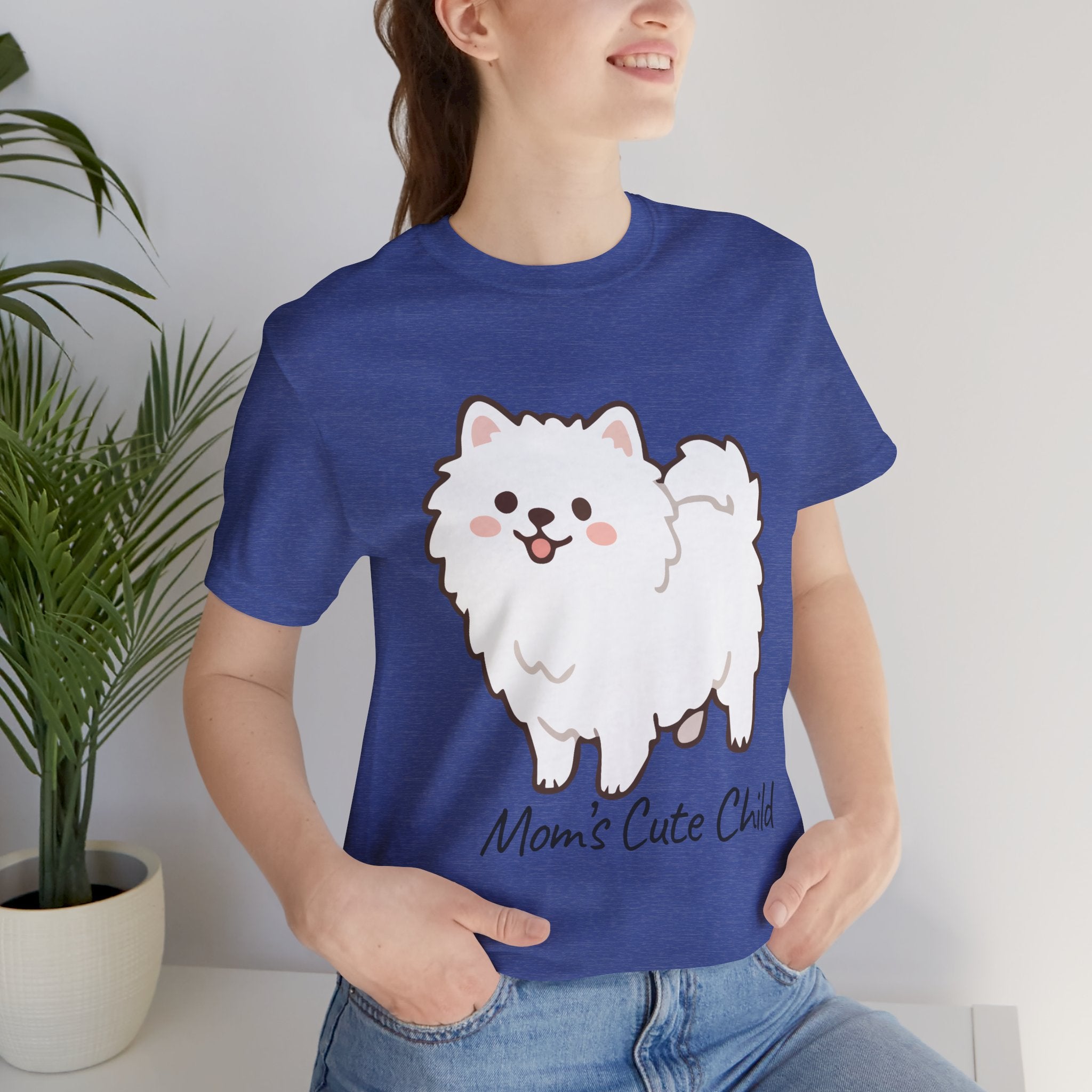 Cute Fluffy Pomeranian Tee — "Mom's Cute Child" Dog T-Shirt