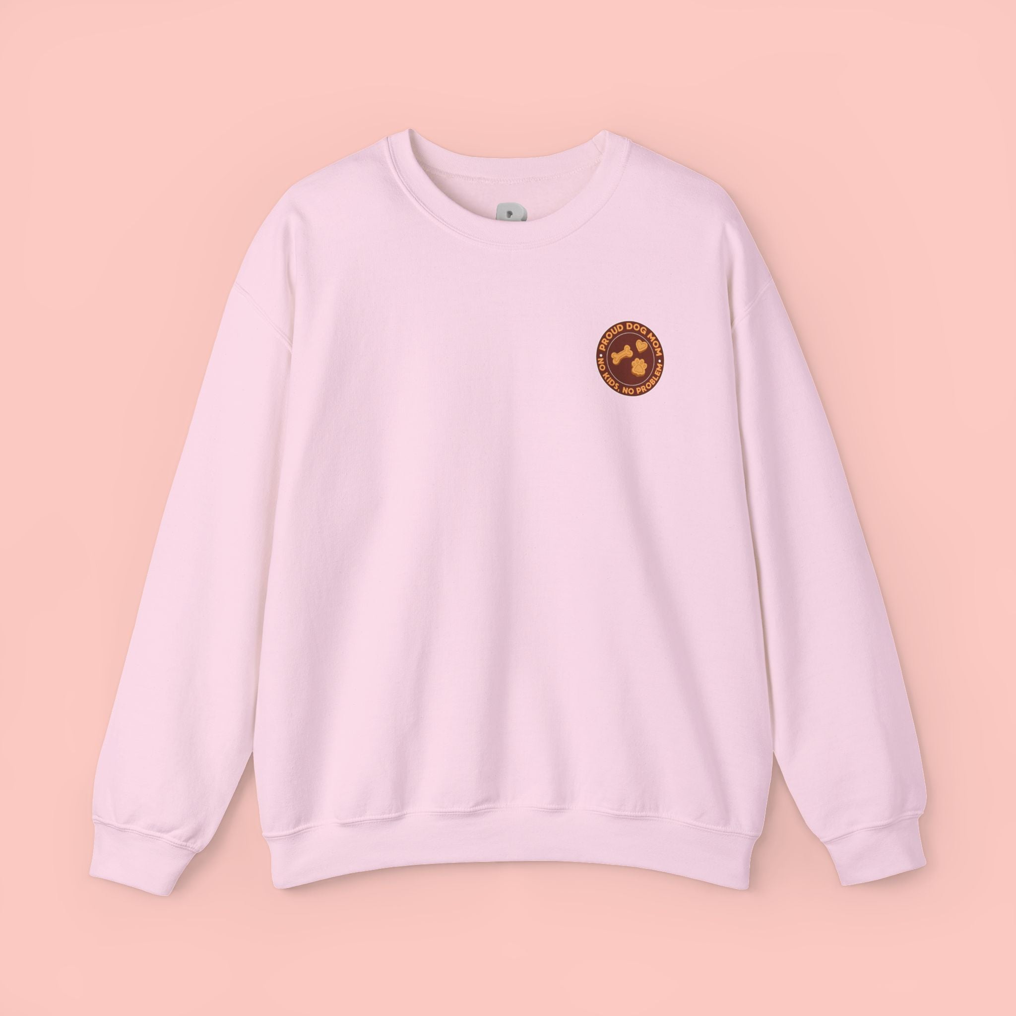 Proud Dog Mom Crewneck Sweatshirt — “No Kids, No Problem” Graphic