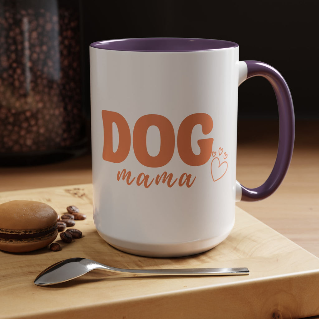 Dog Mama Coffee Mug — Cute Heart Accent Ceramic Mug (11/15 oz)