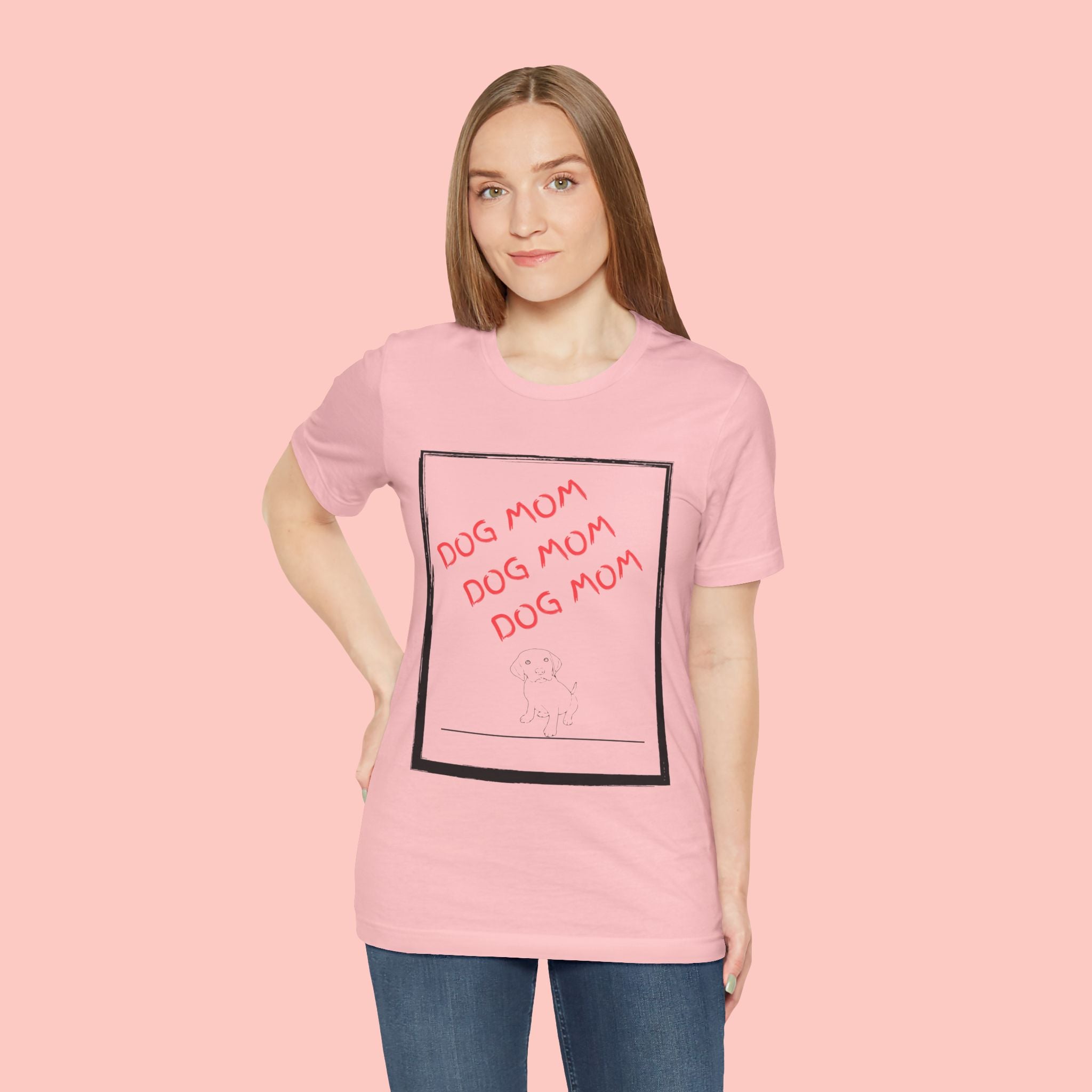Dog Mom Graphic Tee — 'Dog Mom Dog Mom Dog Mom' Casual Pet Lover T-Shirt