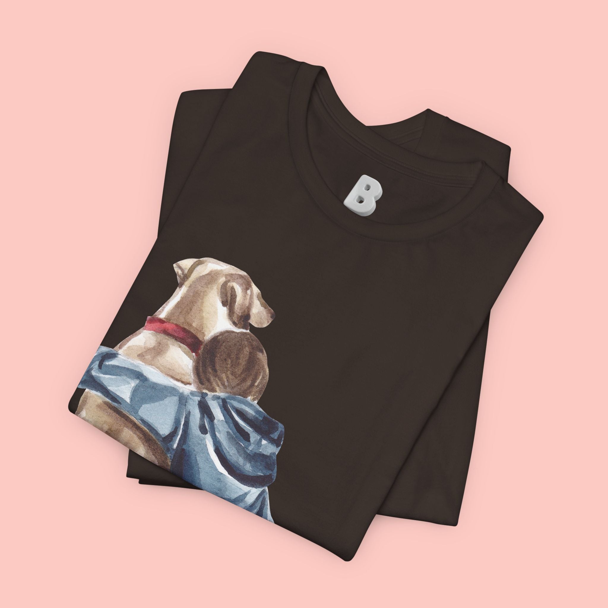 Cuddles Over Everything Tee — Boy Hugging Dog Animal Lover T-Shirt