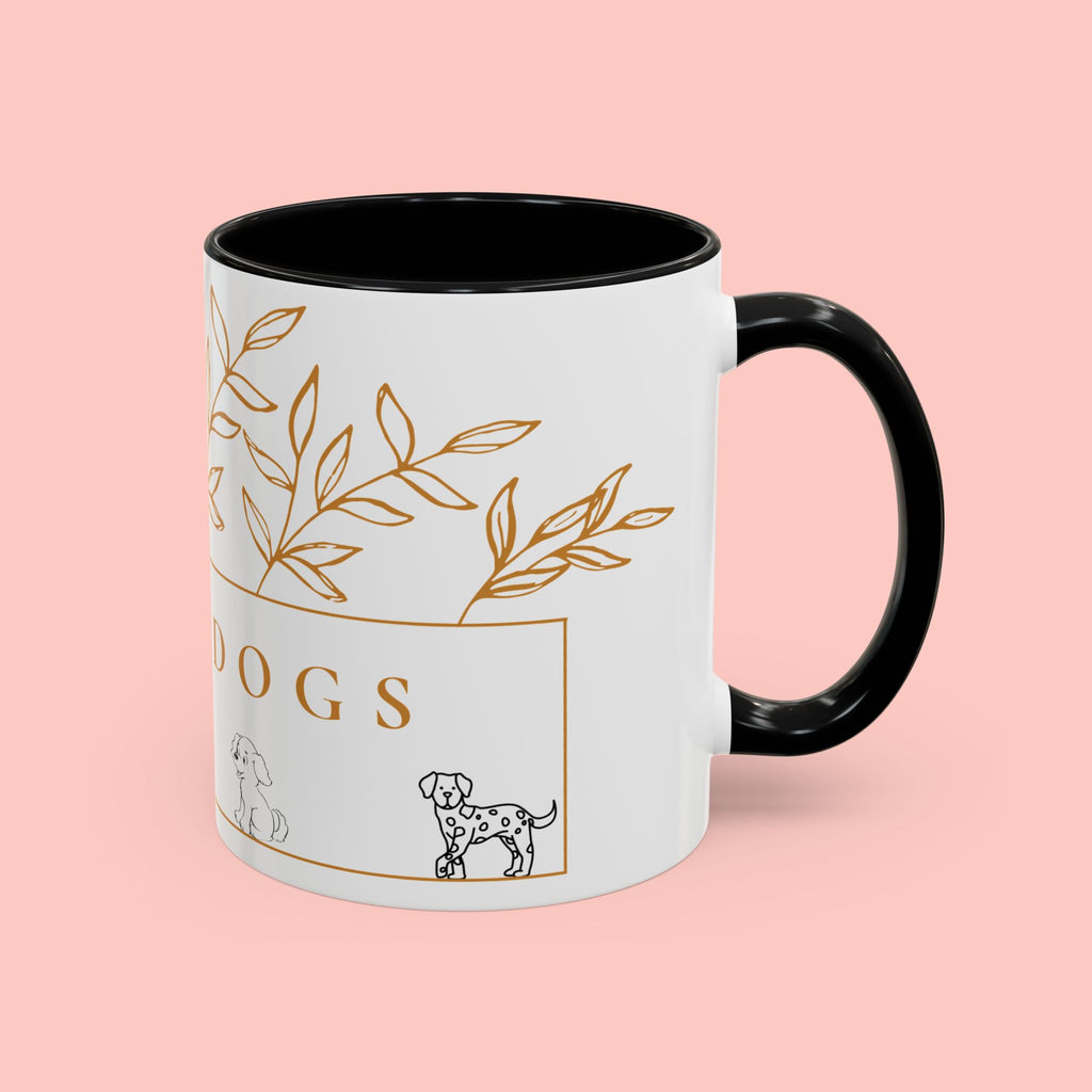 I Love Dogs Accent Coffee Mug — Gold Leaf Dog Lover Ceramic Mug (11oz & 15oz)