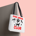 Dog Mom Club Tote Bag – Cute Paw Print Canvas Tote for Dog Lovers