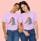 Dog Mom T‑Shirt — Cute Woman Hugging Dog Graphic Tee