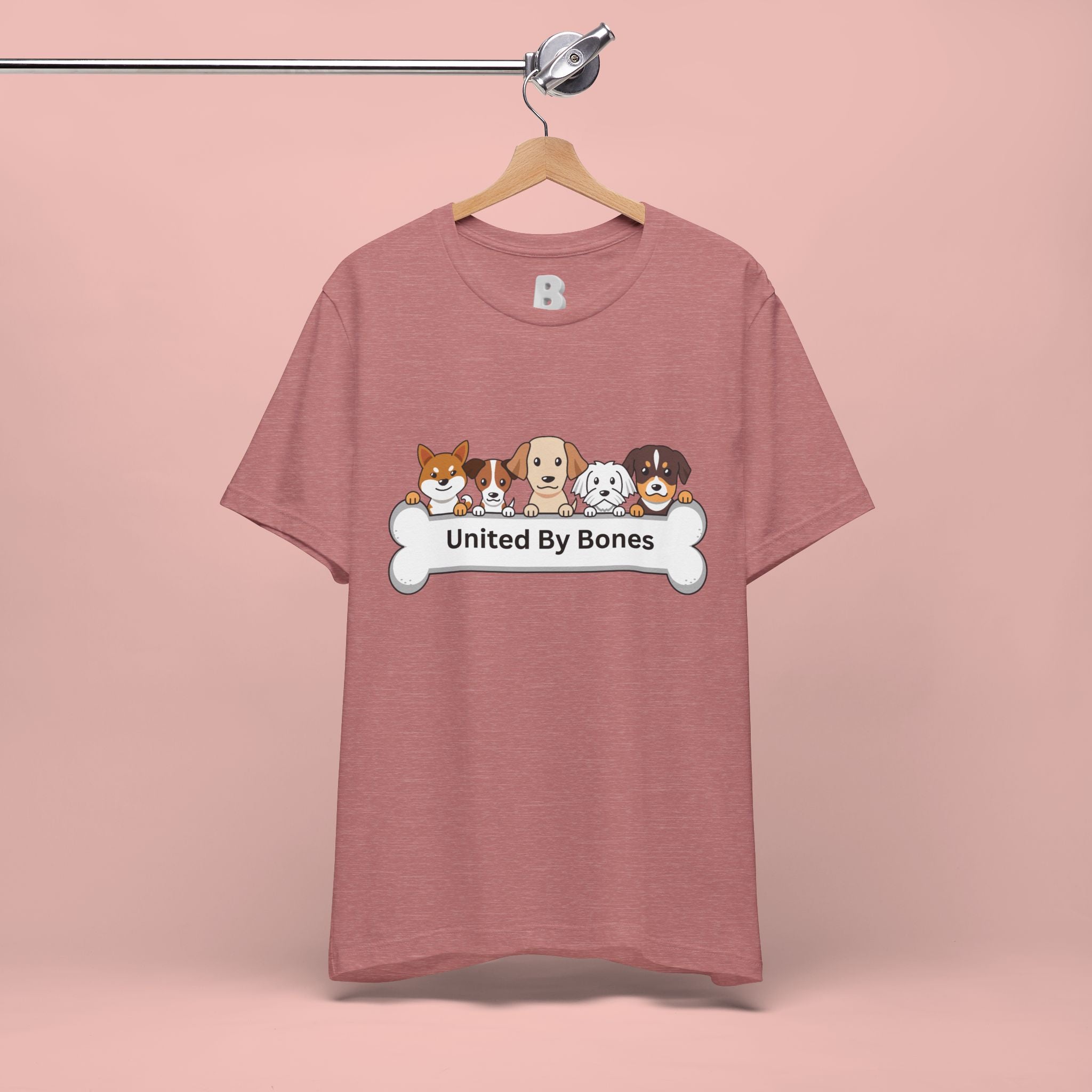 Dog Lover T‑Shirt — "United By Bones" Cute Cartoon Dogs Tee
