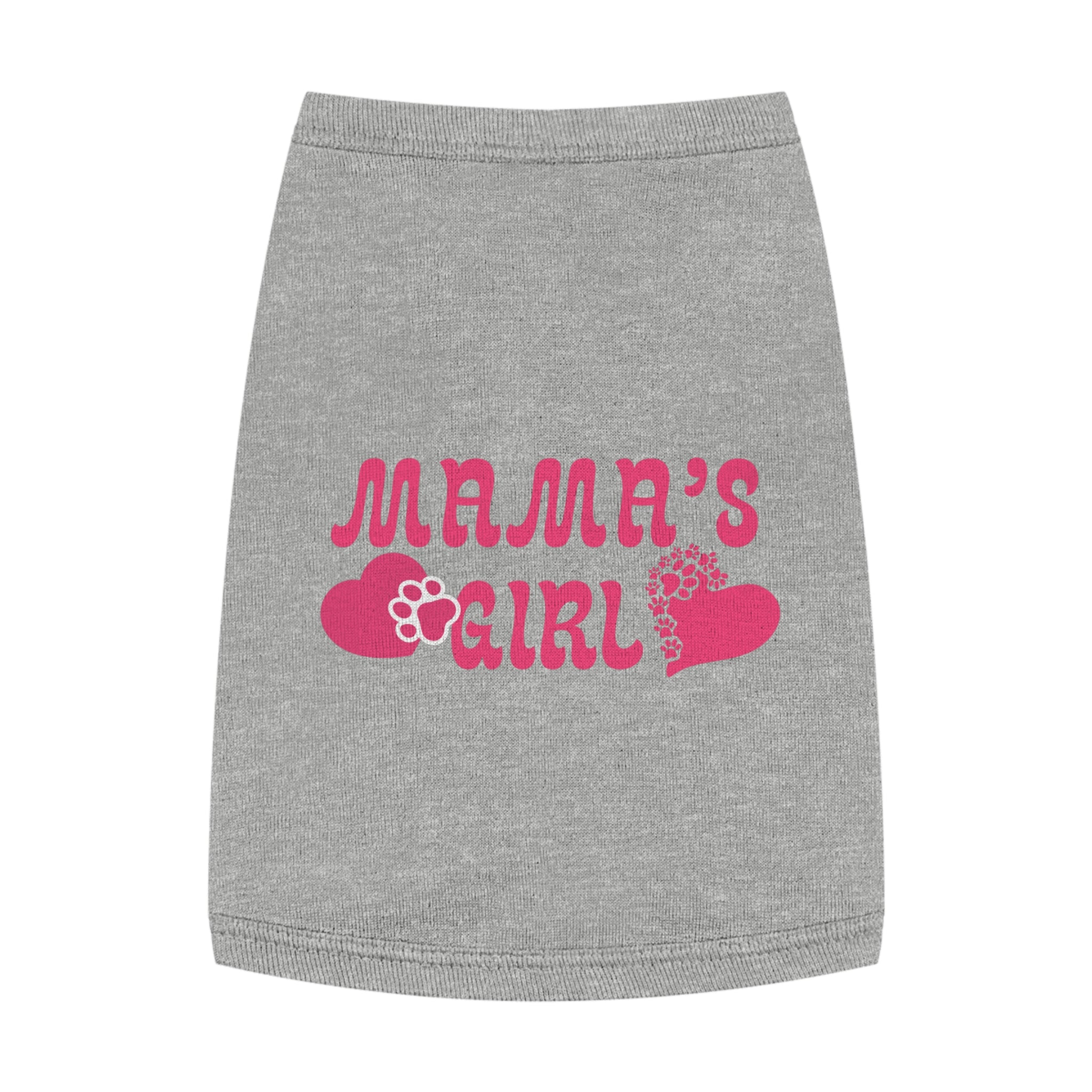 Mama's Girl Pet Tank Top — Pink Heart & Paw Dog Shirt