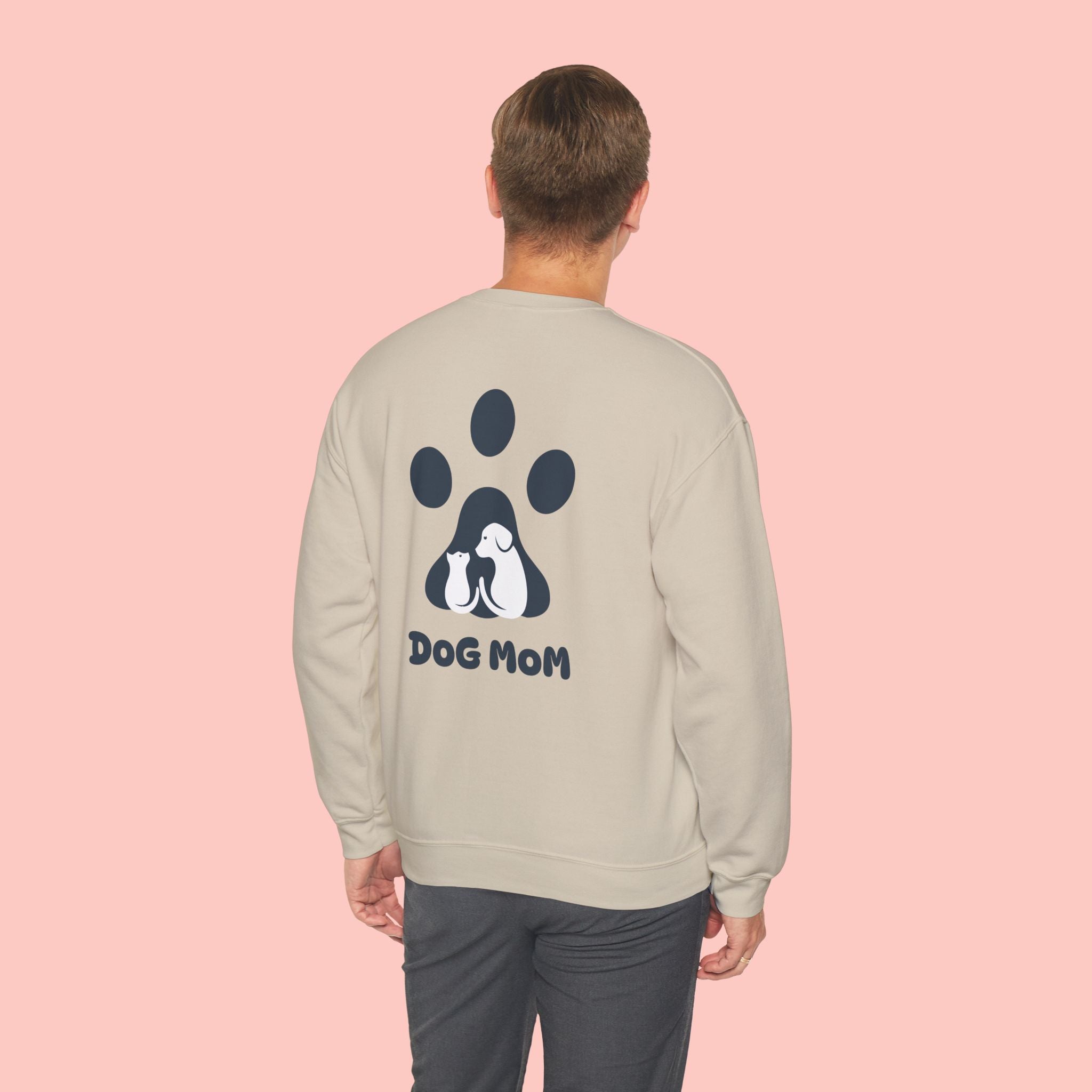 Dog Mom Crewneck Sweatshirt — Paw Print Graphic Cozy Pullover