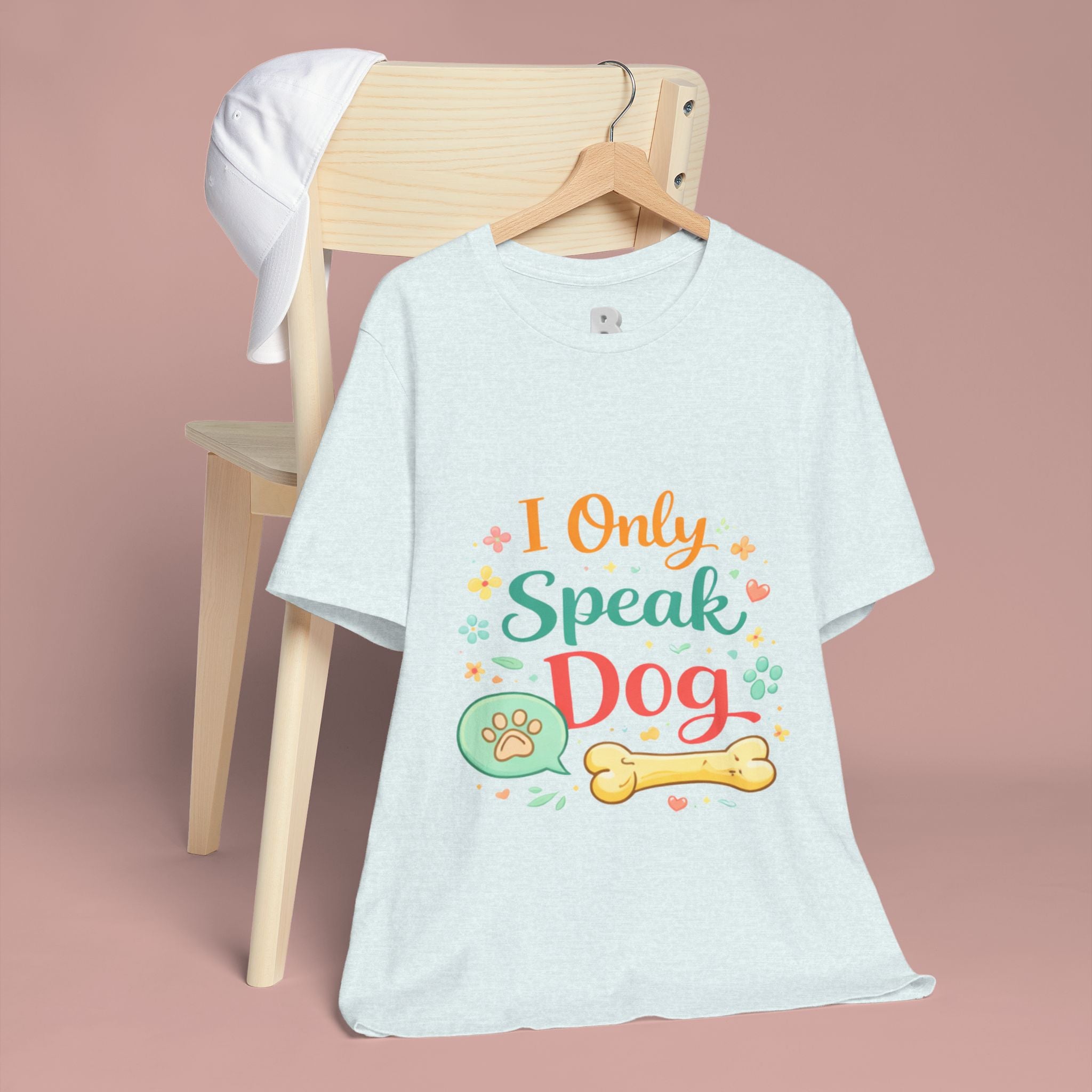 Dog Lover T‑Shirt – "I Only Speak Dog" Cute Paw & Bone Graphic Tee