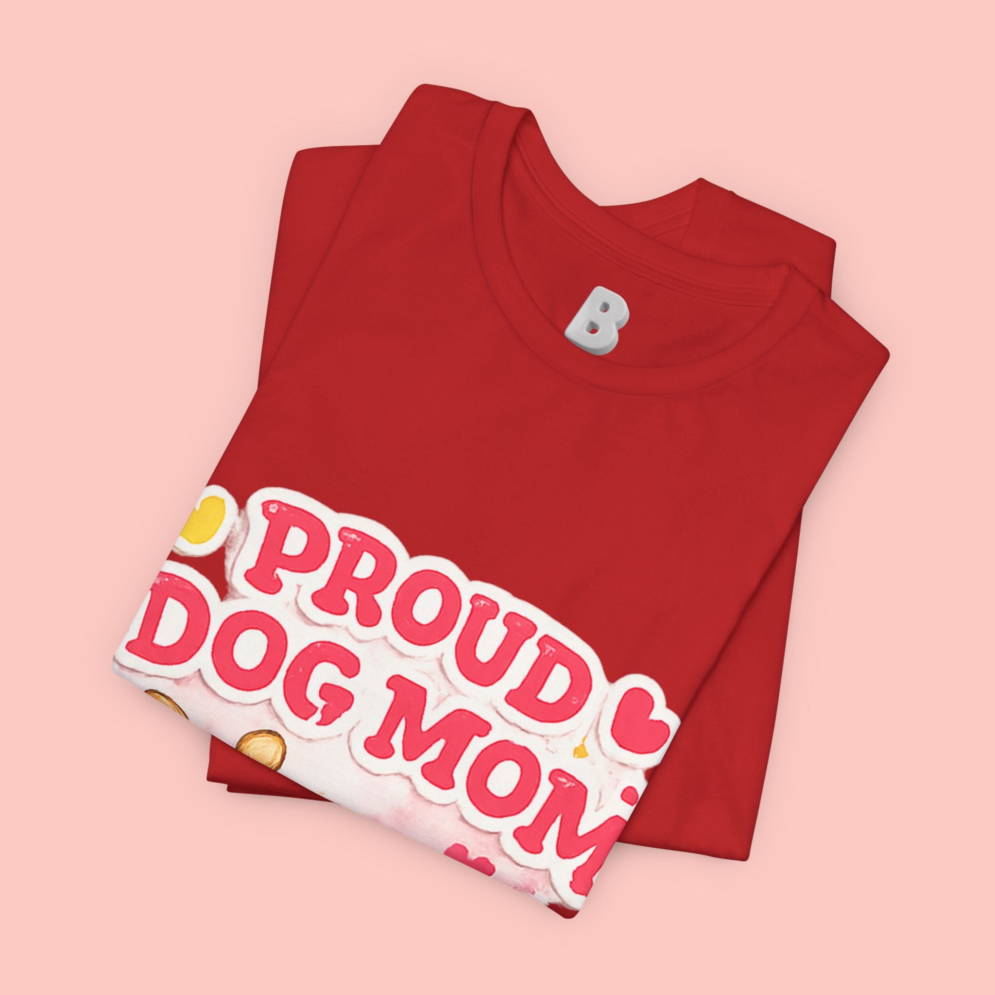 Proud Dog Mom Tee – Floral Retro Heart Design