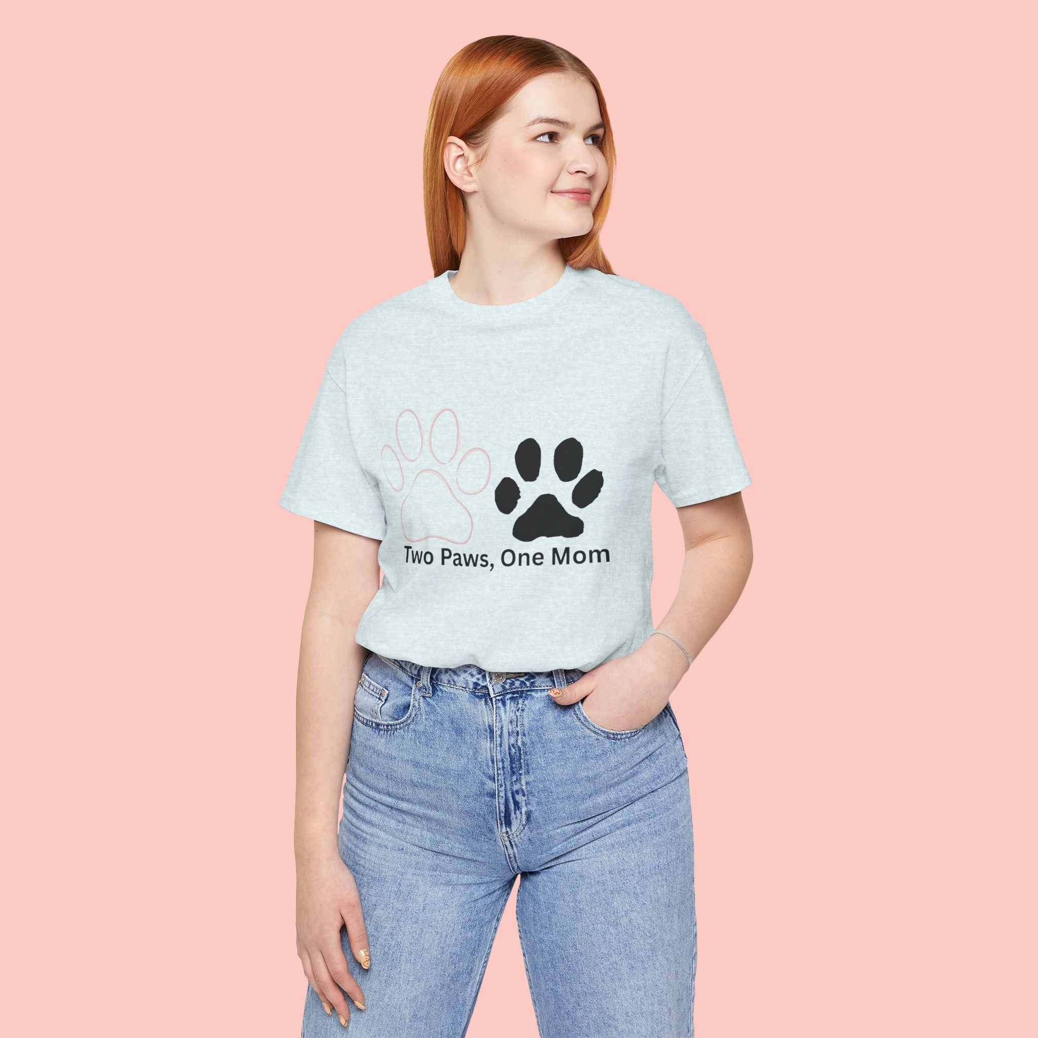 Two Paws, One Mom T-Shirt – Cute Dog Mom Paw Print Tee