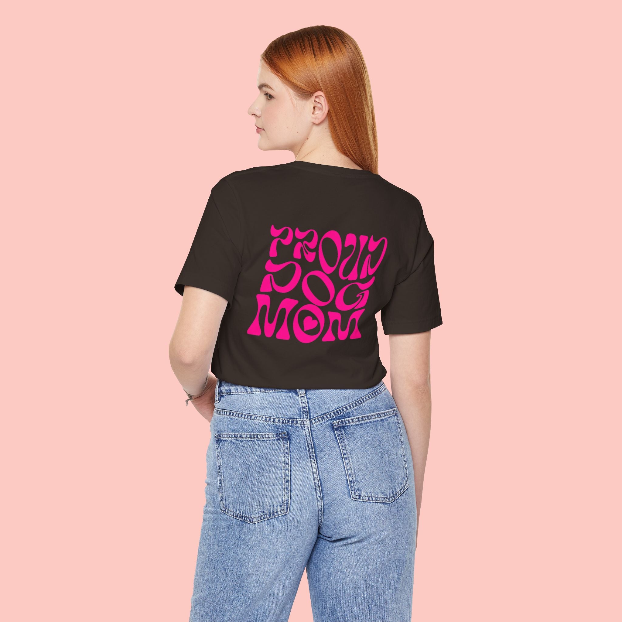 Proud Dog Mom T-Shirt — Retro Pink Graphic Tee for Pet Lovers