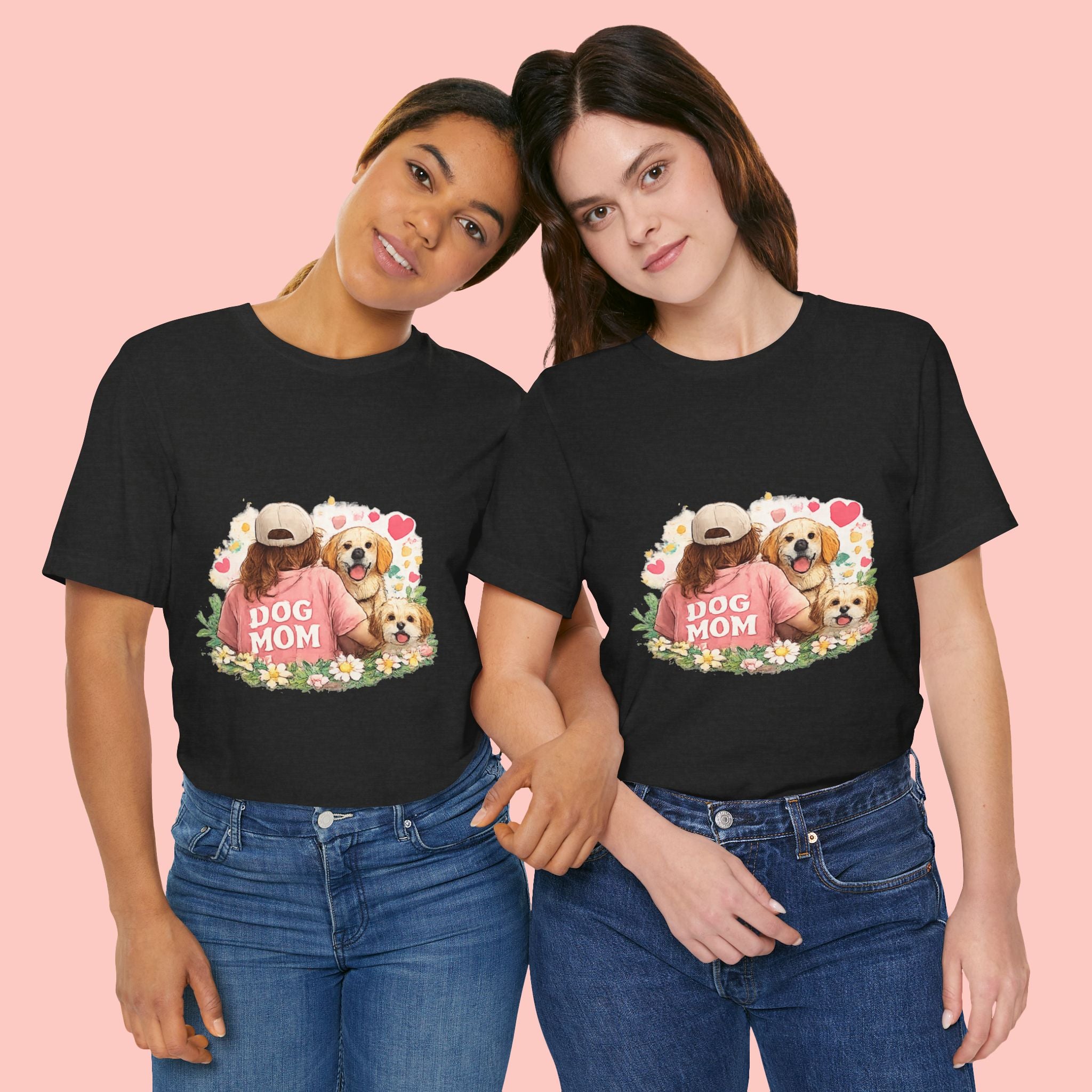 Dog Mom T-Shirt — Cute Floral Puppy Tee for Dog Lovers