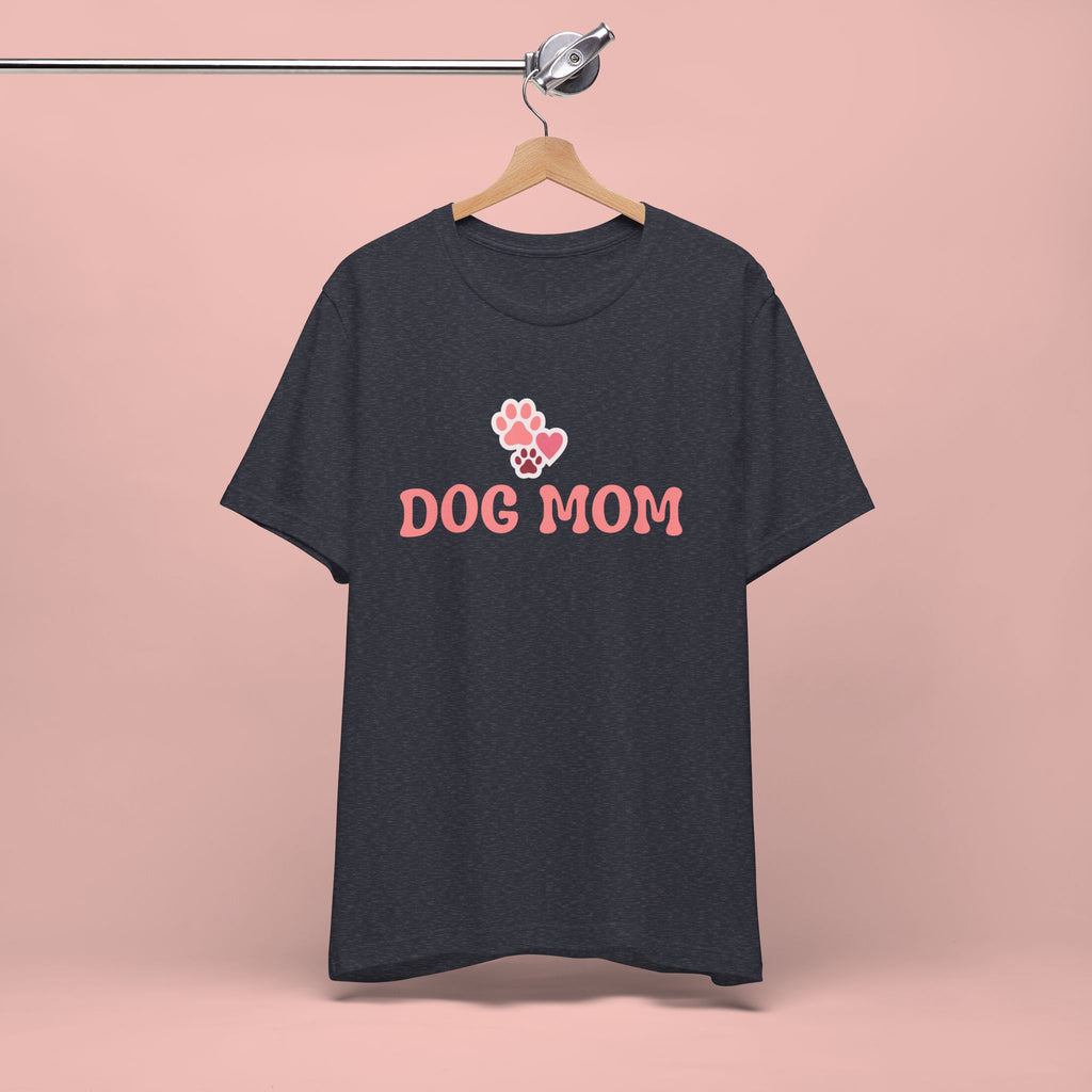 Dog Mom T-Shirt — Pink Paw Graphic Tee for Dog Lovers