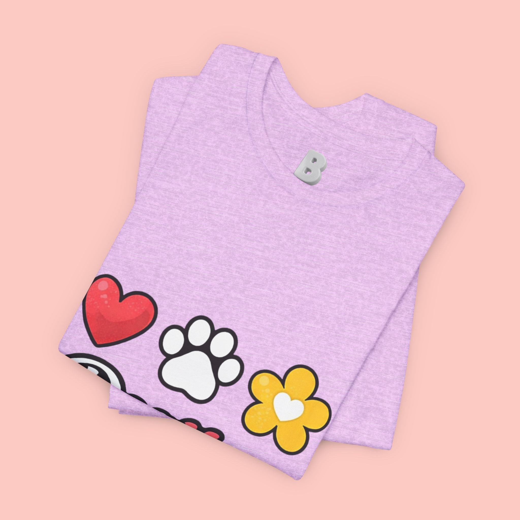 Dog Mom T-Shirt – Heart, Paw & Flower Graphic Tee