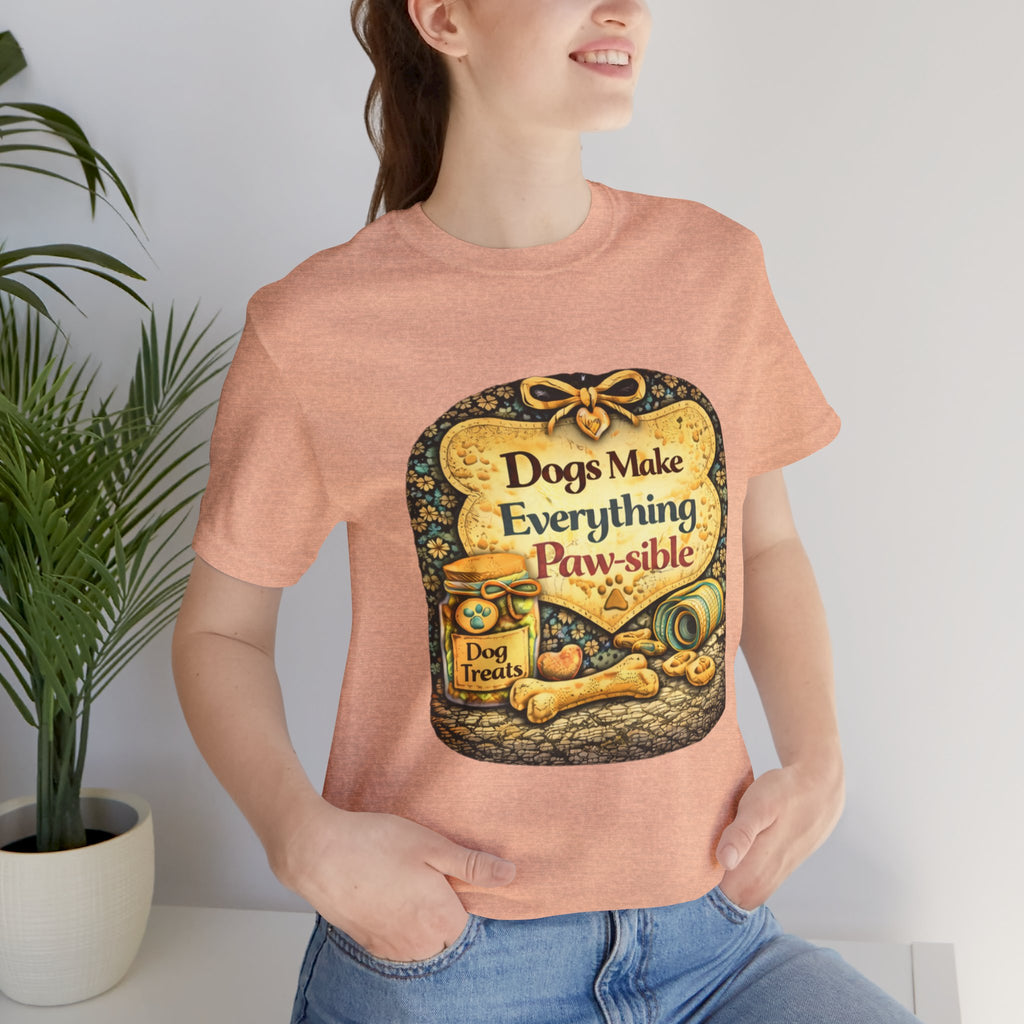 Dog Lover T‑Shirt – "Dogs Make Everything Paw‑sible" Vintage Pet Rescue Tee