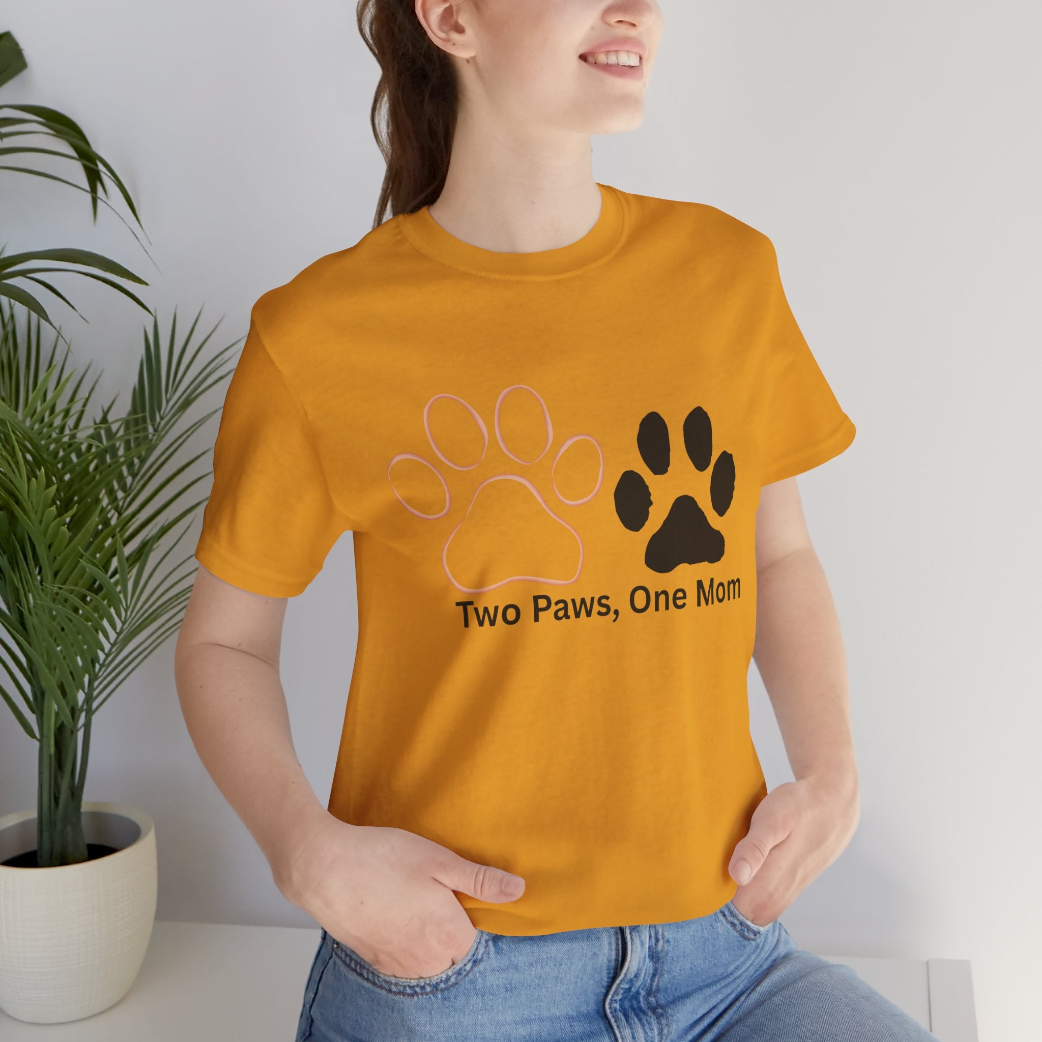 Two Paws, One Mom T-Shirt – Cute Dog Mom Paw Print Tee