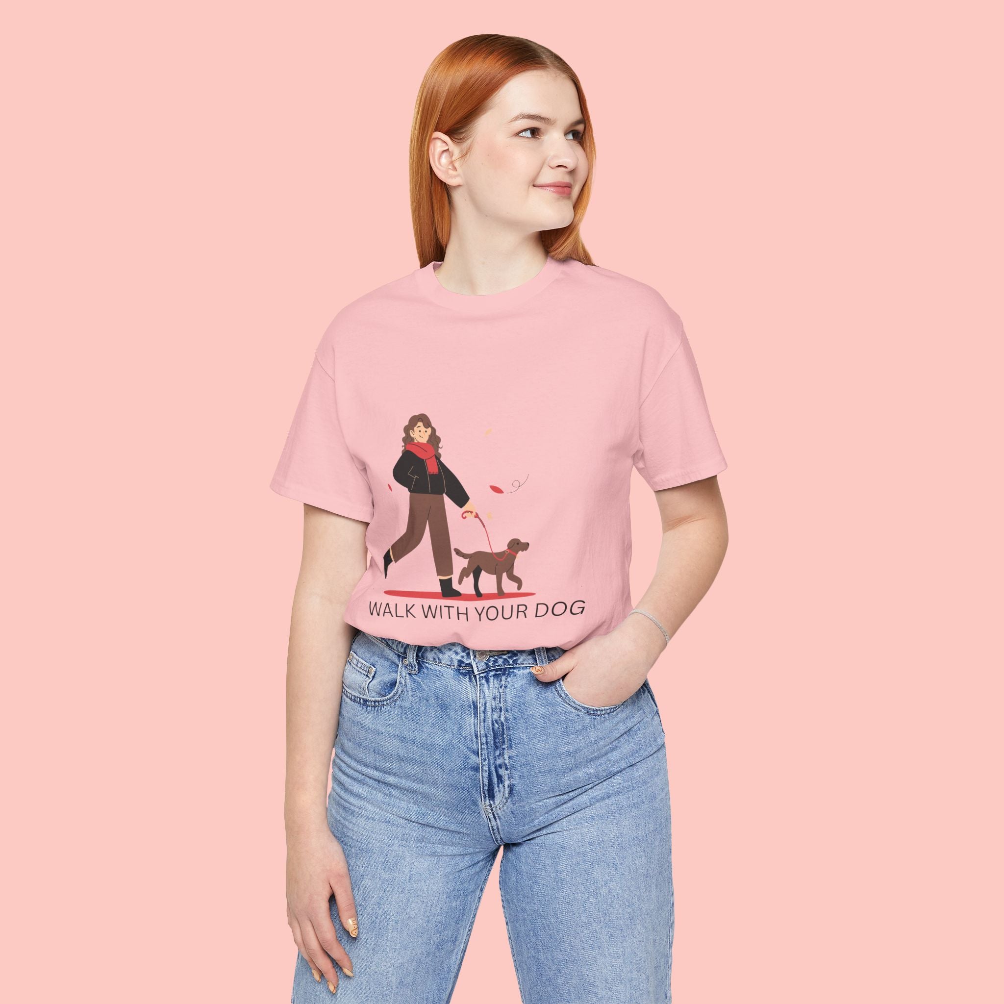Walk With Your Dog Tee — Cute Dog Walking Graphic T-Shirt